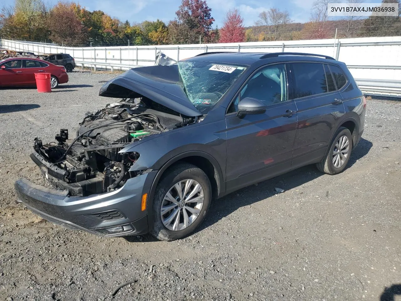 2018 Volkswagen Tiguan S VIN: 3VV1B7AX4JM036938 Lot: 78421734