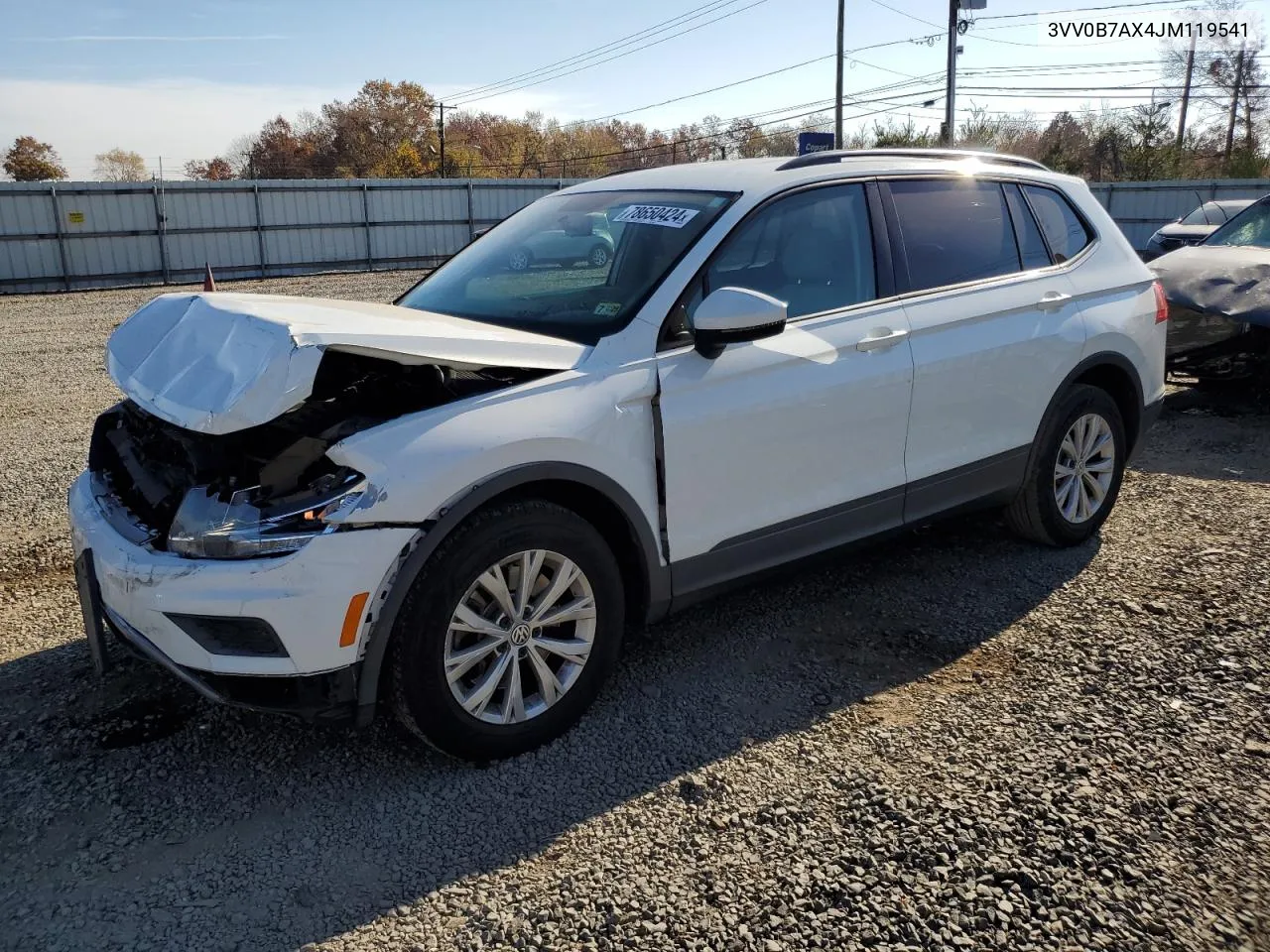 2018 Volkswagen Tiguan S VIN: 3VV0B7AX4JM119541 Lot: 78650424