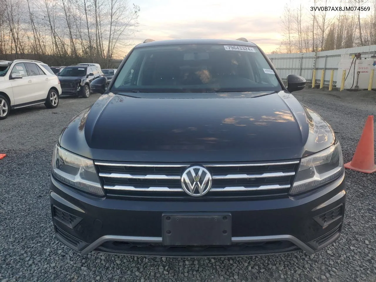 2018 Volkswagen Tiguan S VIN: 3VV0B7AX8JM074569 Lot: 79643324