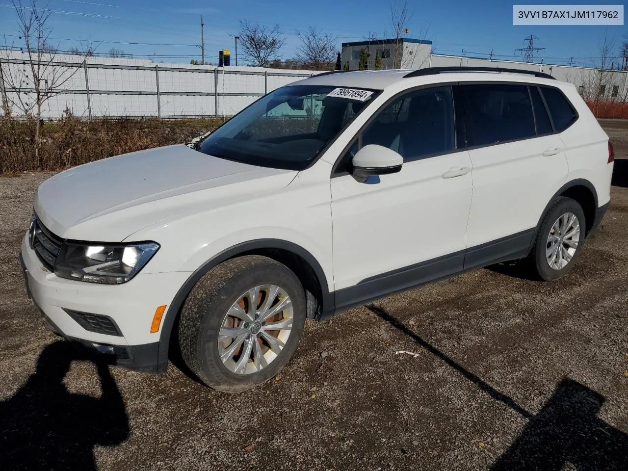 2018 Volkswagen Tiguan S VIN: 3VV1B7AX1JM117962 Lot: 79951894