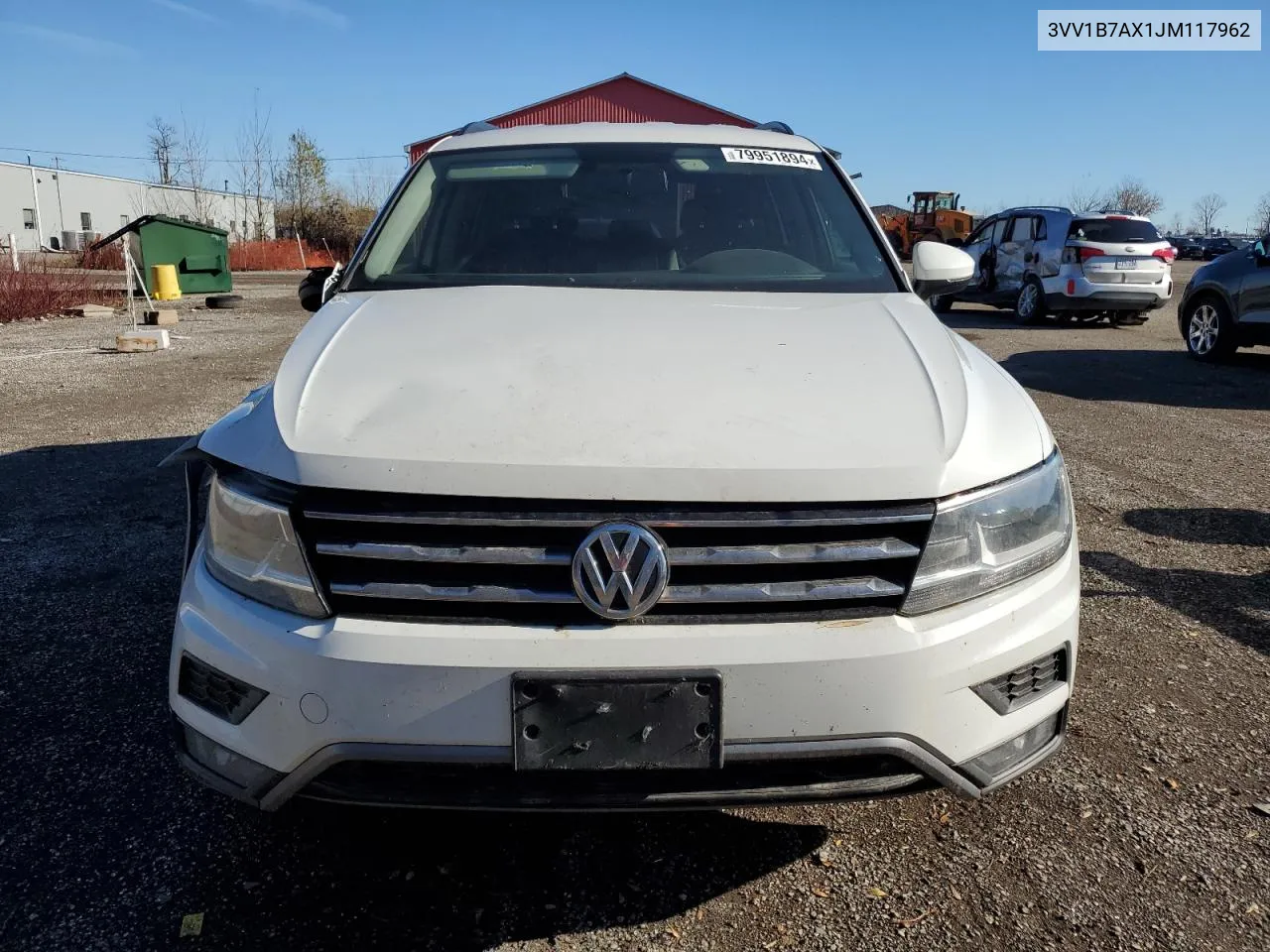 2018 Volkswagen Tiguan S VIN: 3VV1B7AX1JM117962 Lot: 79951894