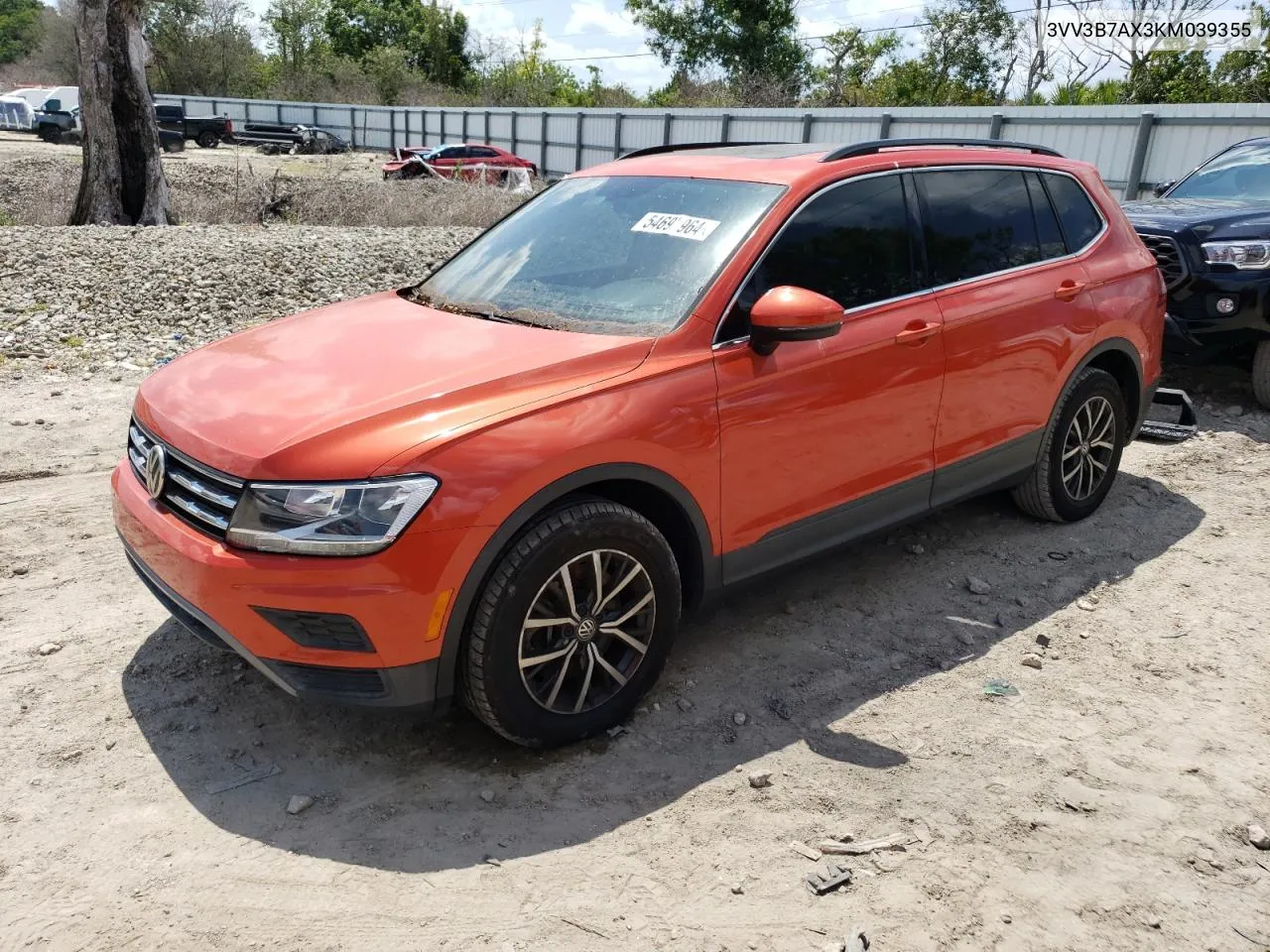 2019 Volkswagen Tiguan Se VIN: 3VV3B7AX3KM039355 Lot: 54693964