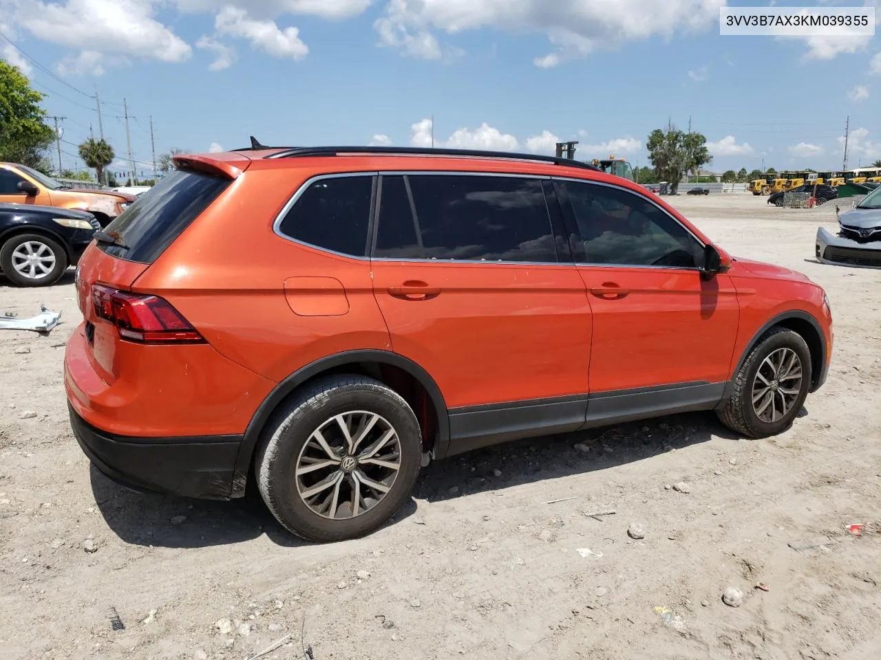 2019 Volkswagen Tiguan Se VIN: 3VV3B7AX3KM039355 Lot: 54693964