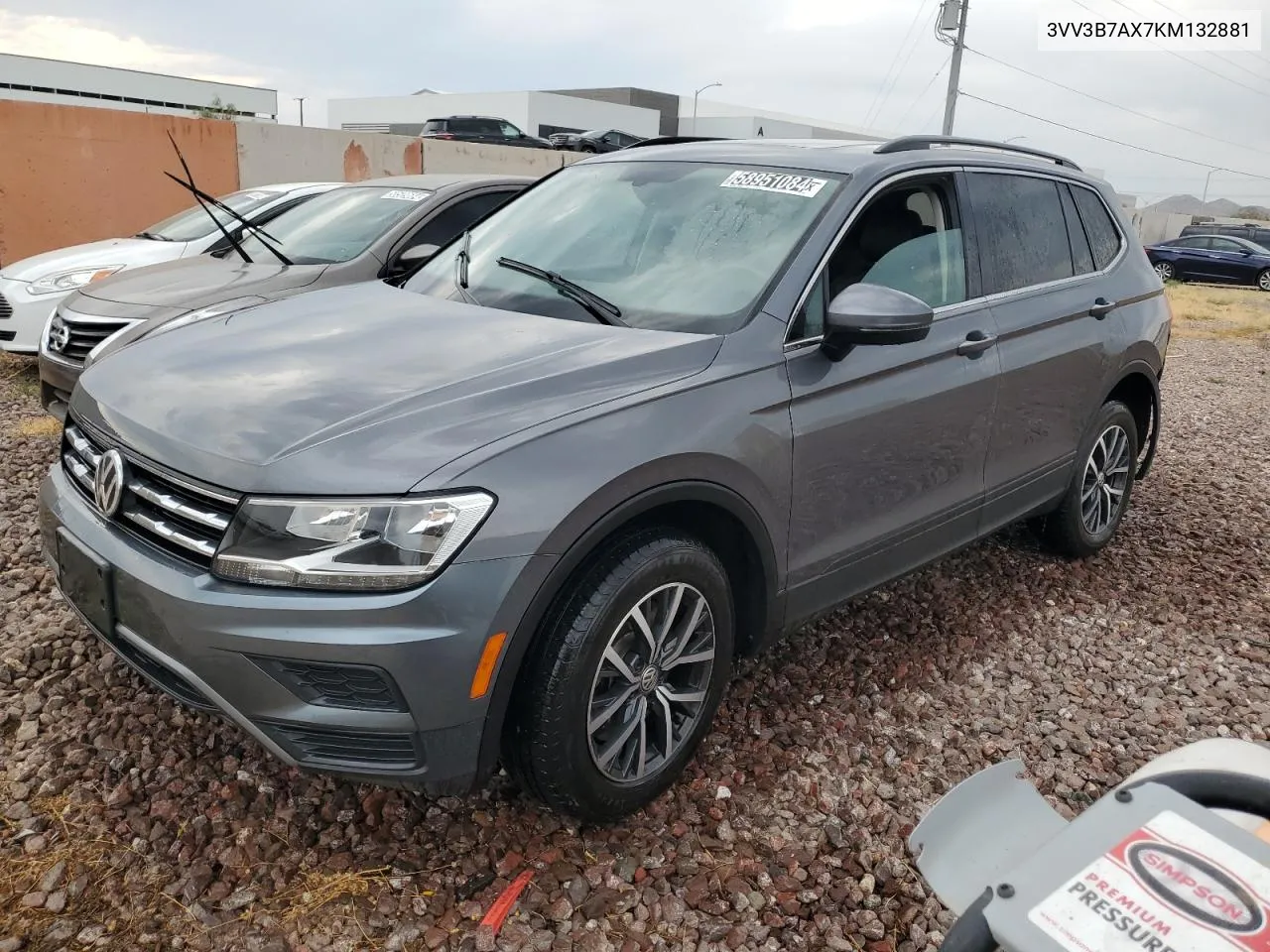 2019 Volkswagen Tiguan Se VIN: 3VV3B7AX7KM132881 Lot: 58951084