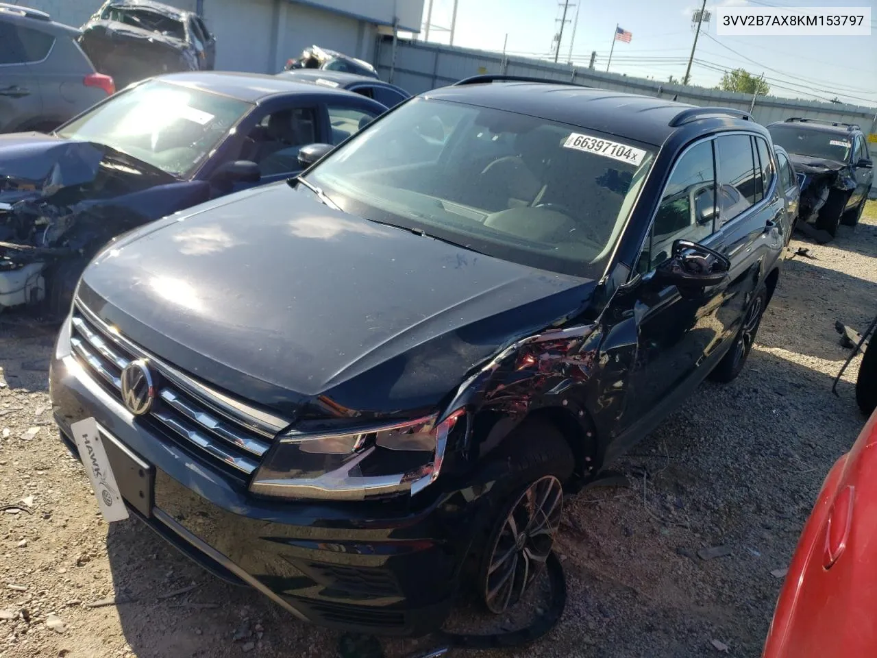 2019 Volkswagen Tiguan Se VIN: 3VV2B7AX8KM153797 Lot: 66397104