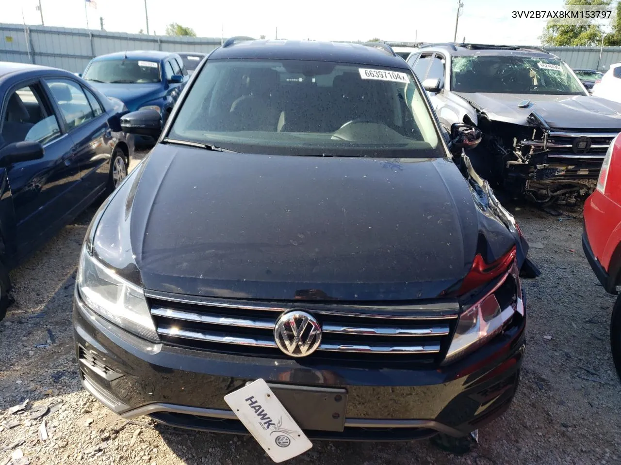 2019 Volkswagen Tiguan Se VIN: 3VV2B7AX8KM153797 Lot: 66397104