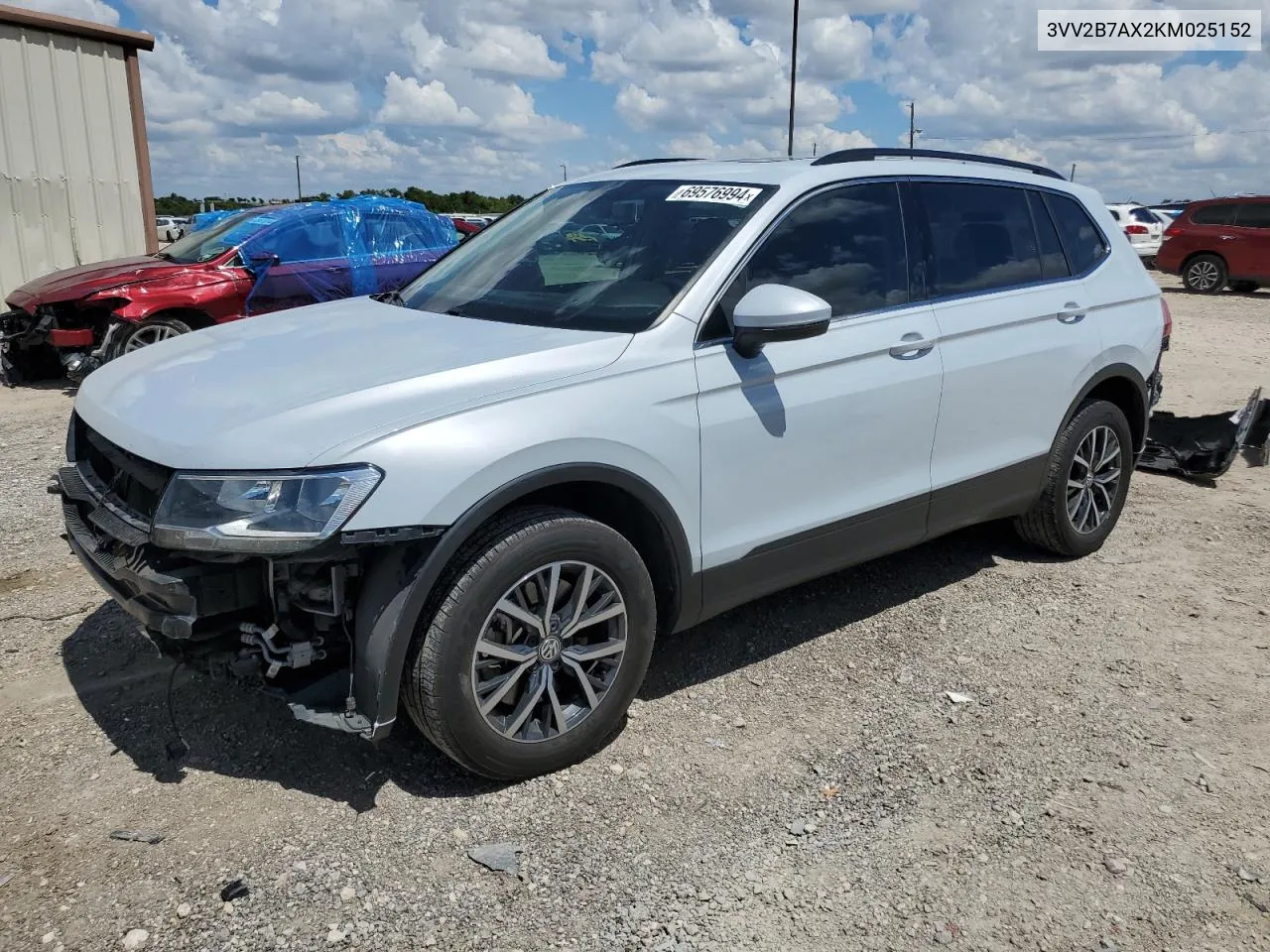 2019 Volkswagen Tiguan Se VIN: 3VV2B7AX2KM025152 Lot: 69576994