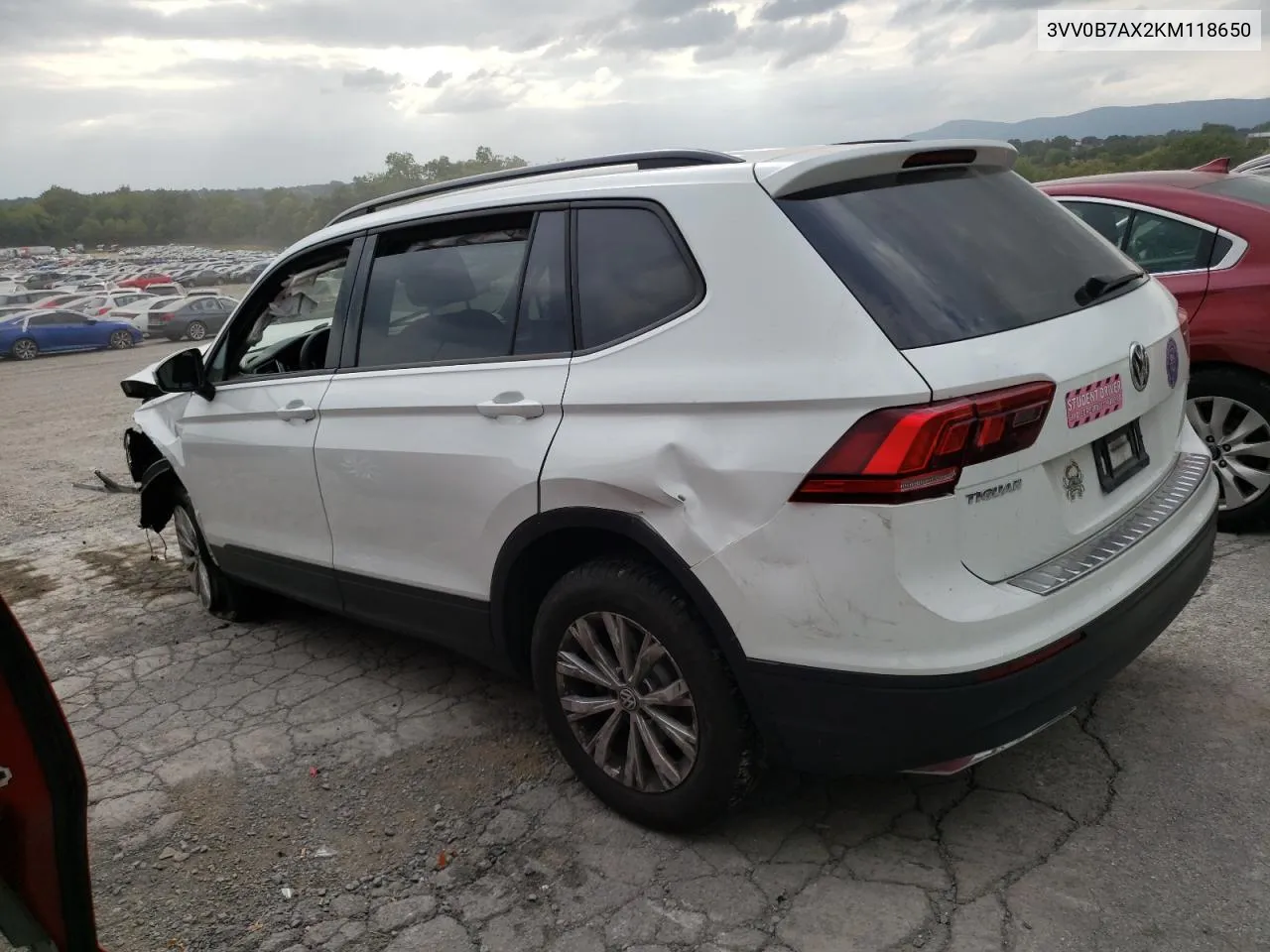 2019 Volkswagen Tiguan S VIN: 3VV0B7AX2KM118650 Lot: 72015744