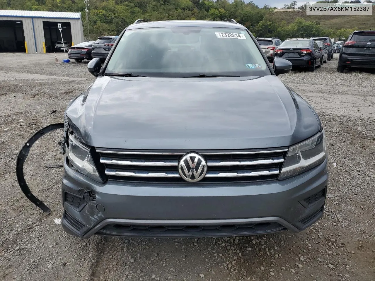 2019 Volkswagen Tiguan Se VIN: 3VV2B7AX6KM152387 Lot: 72320214