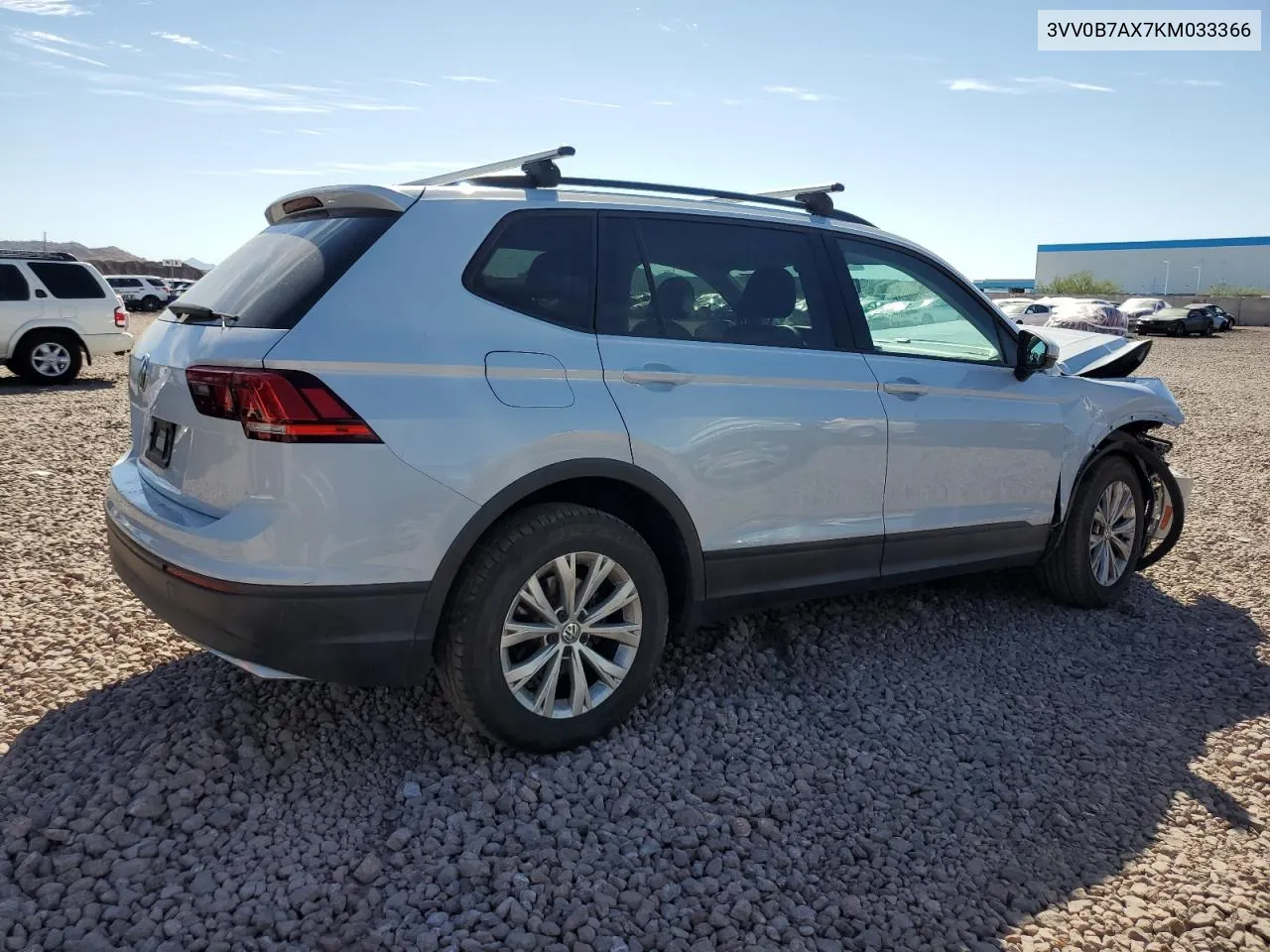 2019 Volkswagen Tiguan S VIN: 3VV0B7AX7KM033366 Lot: 72440454