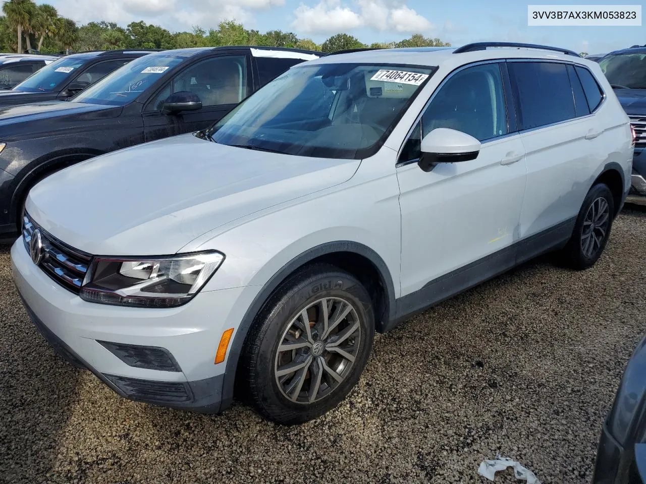 2019 Volkswagen Tiguan Se VIN: 3VV3B7AX3KM053823 Lot: 74064154