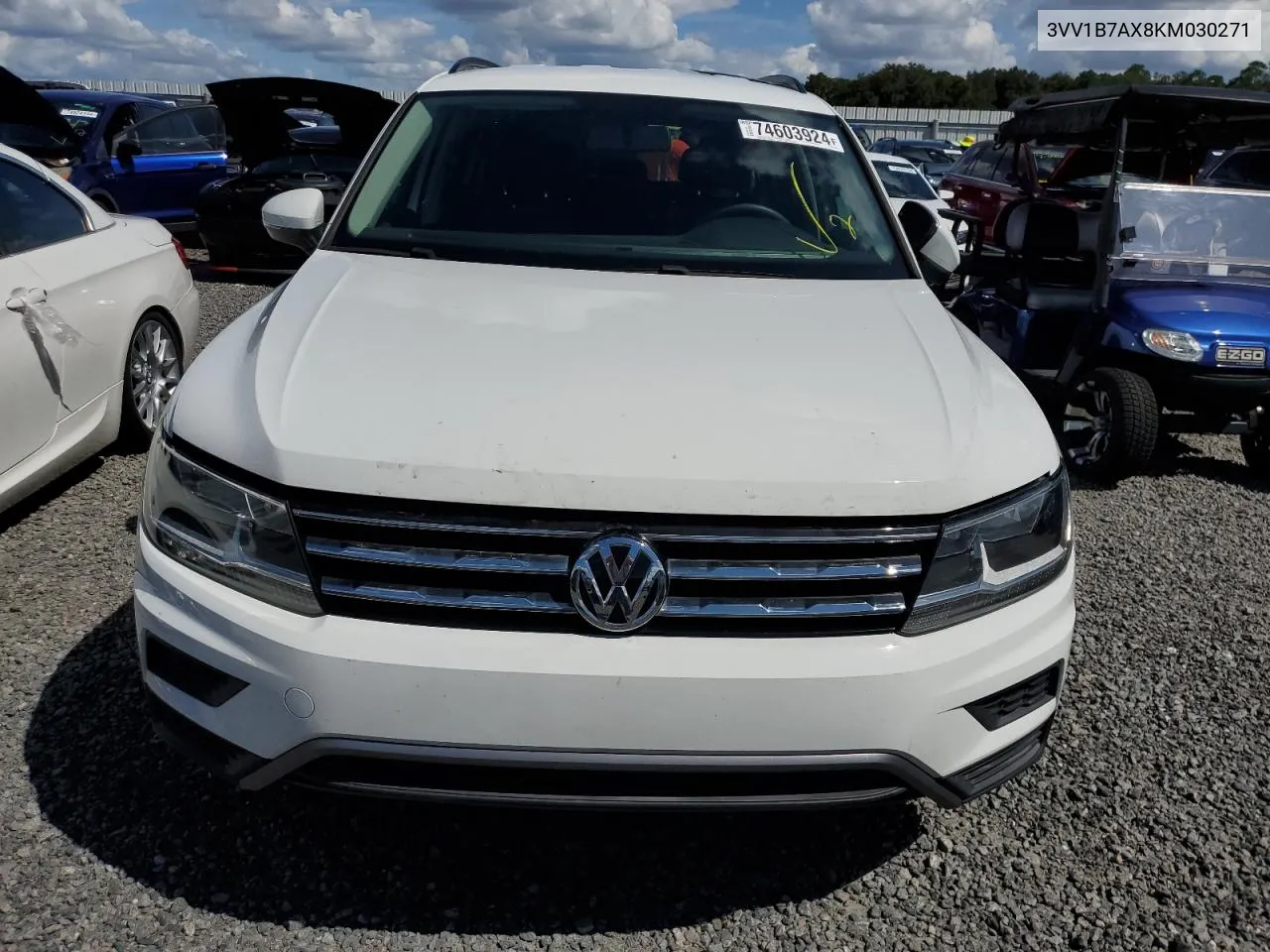 2019 Volkswagen Tiguan S VIN: 3VV1B7AX8KM030271 Lot: 74603924