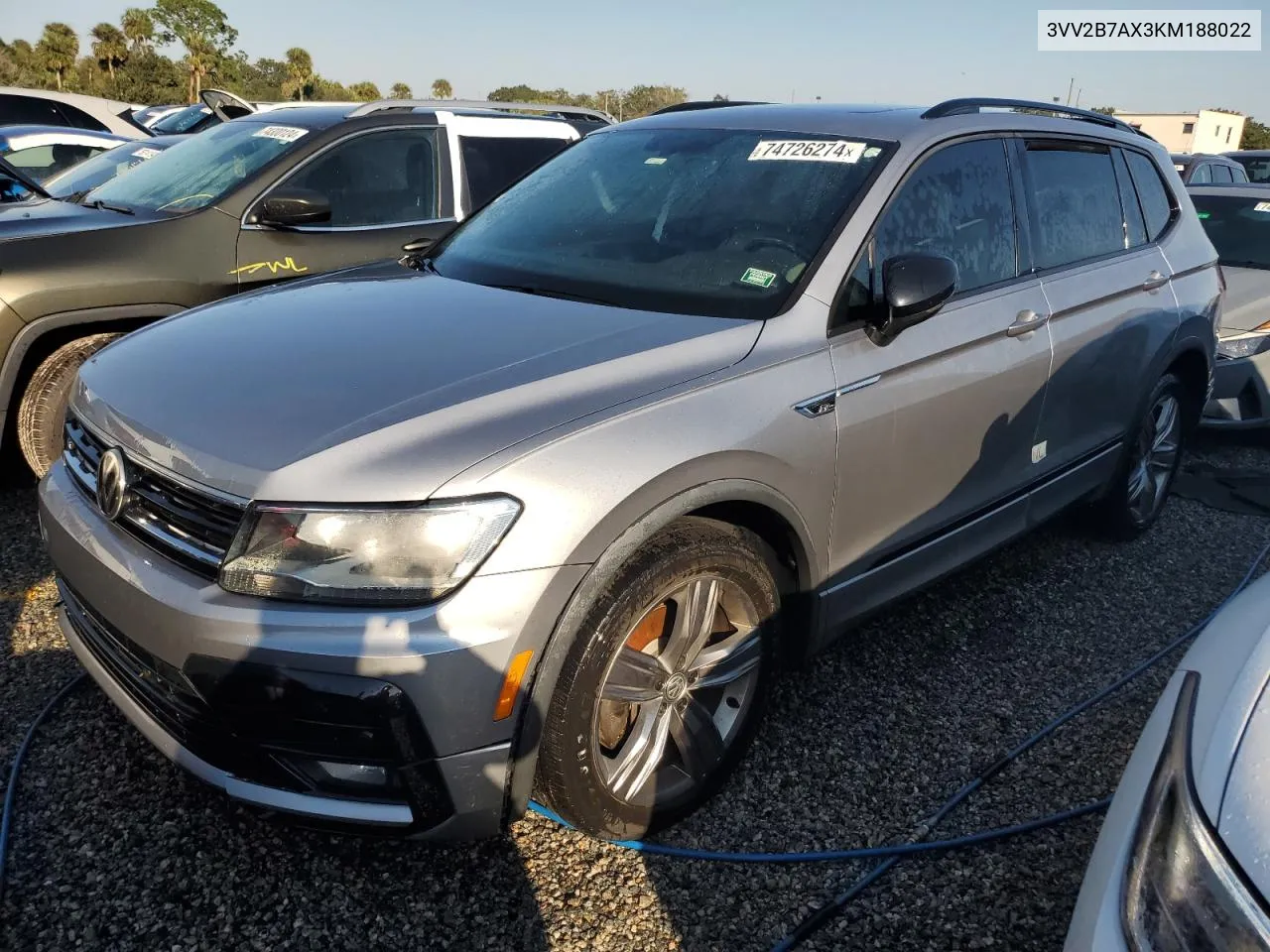 2019 Volkswagen Tiguan Se VIN: 3VV2B7AX3KM188022 Lot: 74726274