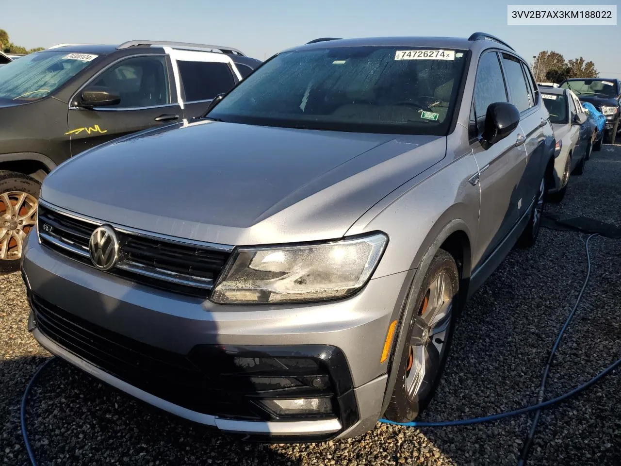 2019 Volkswagen Tiguan Se VIN: 3VV2B7AX3KM188022 Lot: 74726274