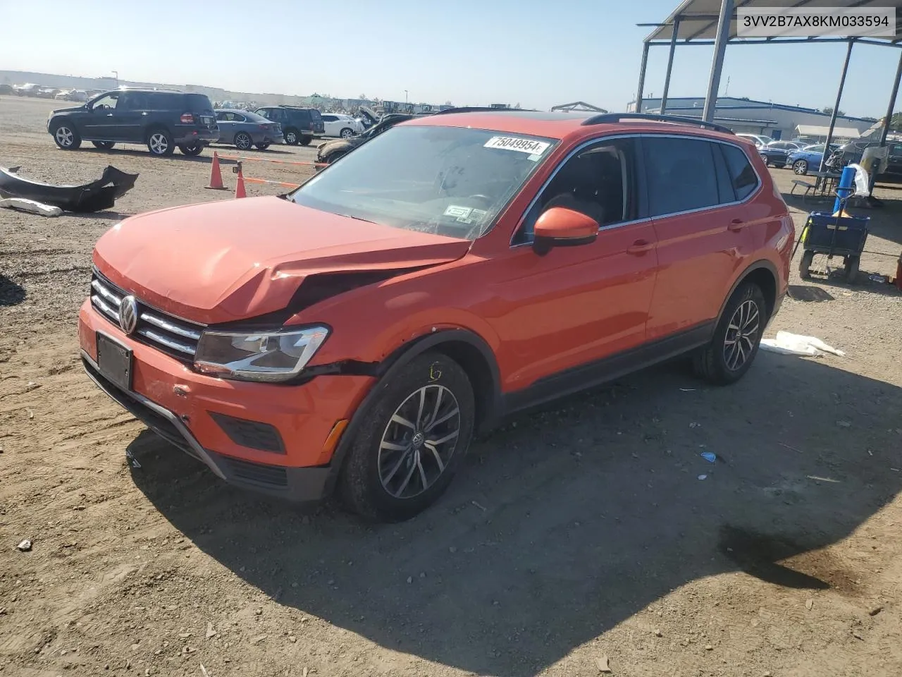 2019 Volkswagen Tiguan Se VIN: 3VV2B7AX8KM033594 Lot: 75049954