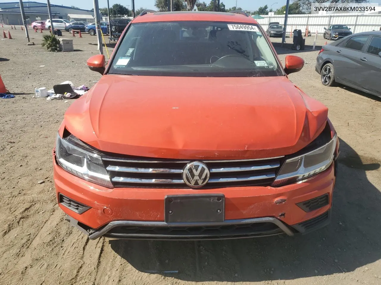 2019 Volkswagen Tiguan Se VIN: 3VV2B7AX8KM033594 Lot: 75049954