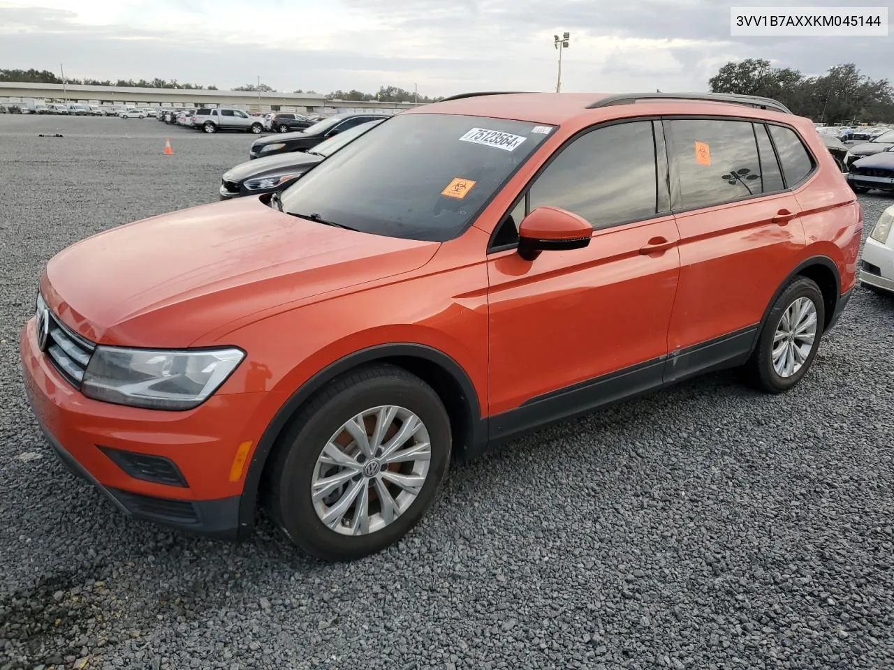 2019 Volkswagen Tiguan S VIN: 3VV1B7AXXKM045144 Lot: 75123564