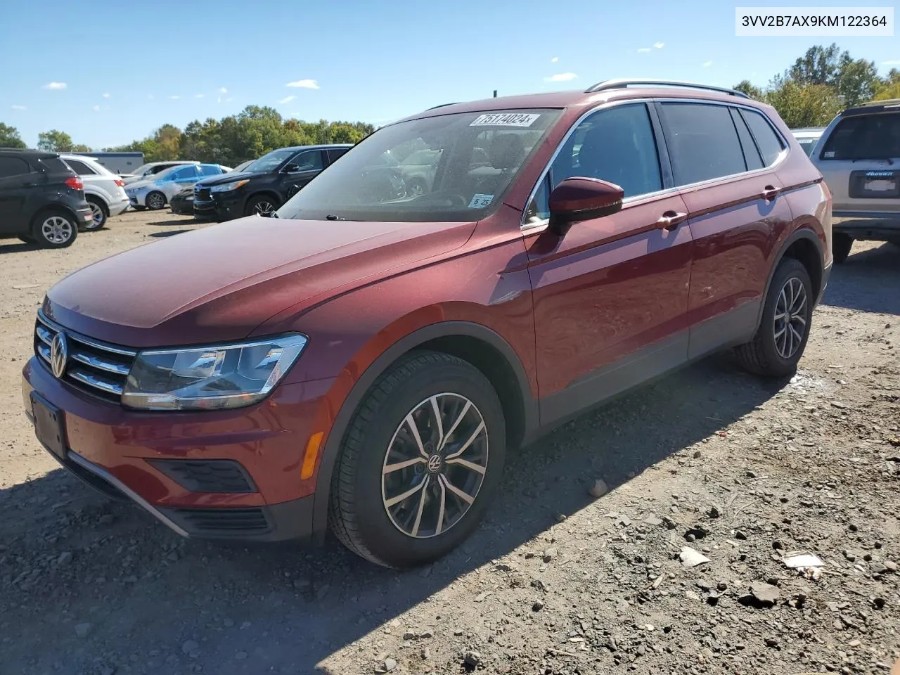 2019 Volkswagen Tiguan Se VIN: 3VV2B7AX9KM122364 Lot: 75174024