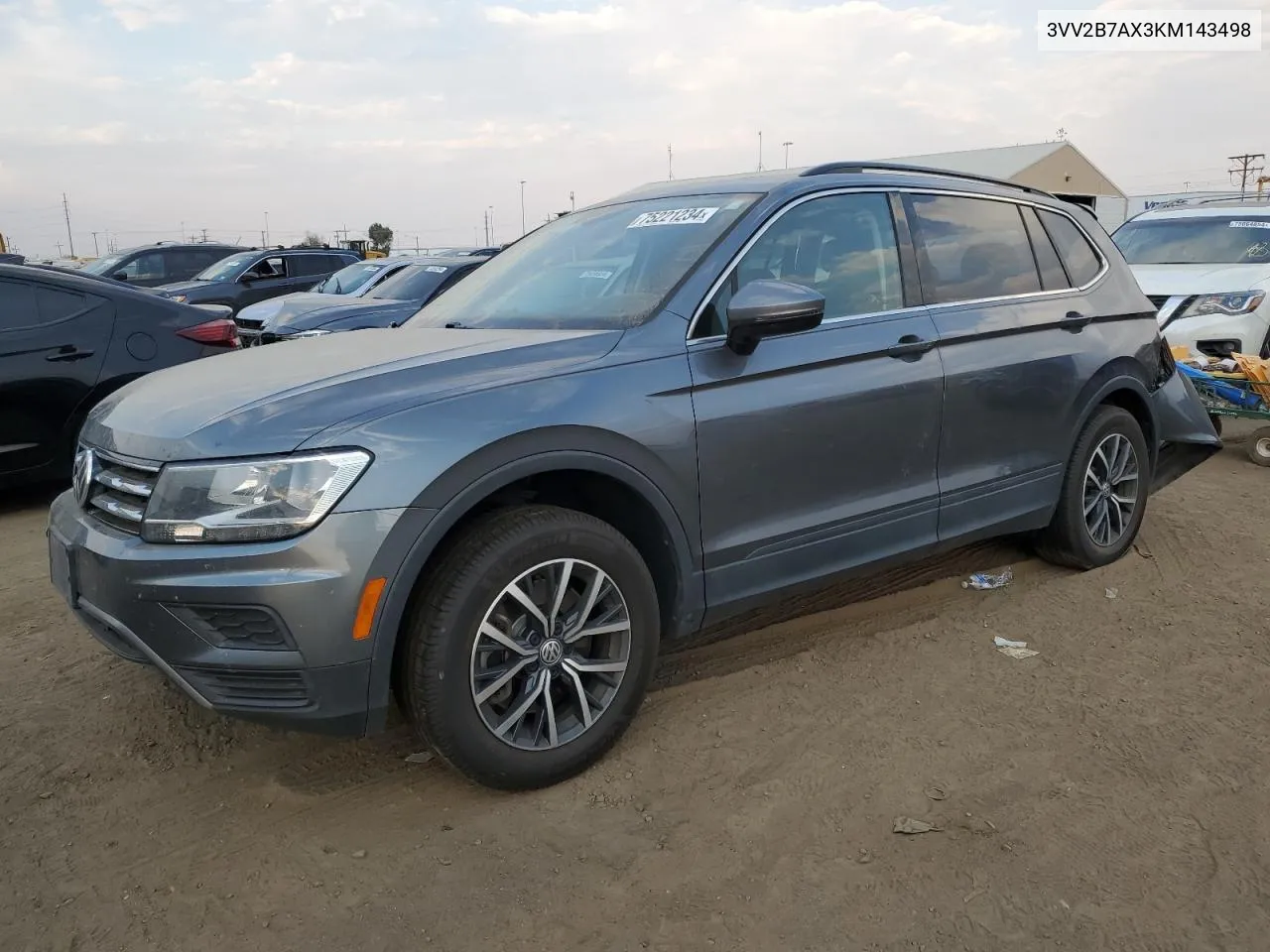 2019 Volkswagen Tiguan Se VIN: 3VV2B7AX3KM143498 Lot: 75221234