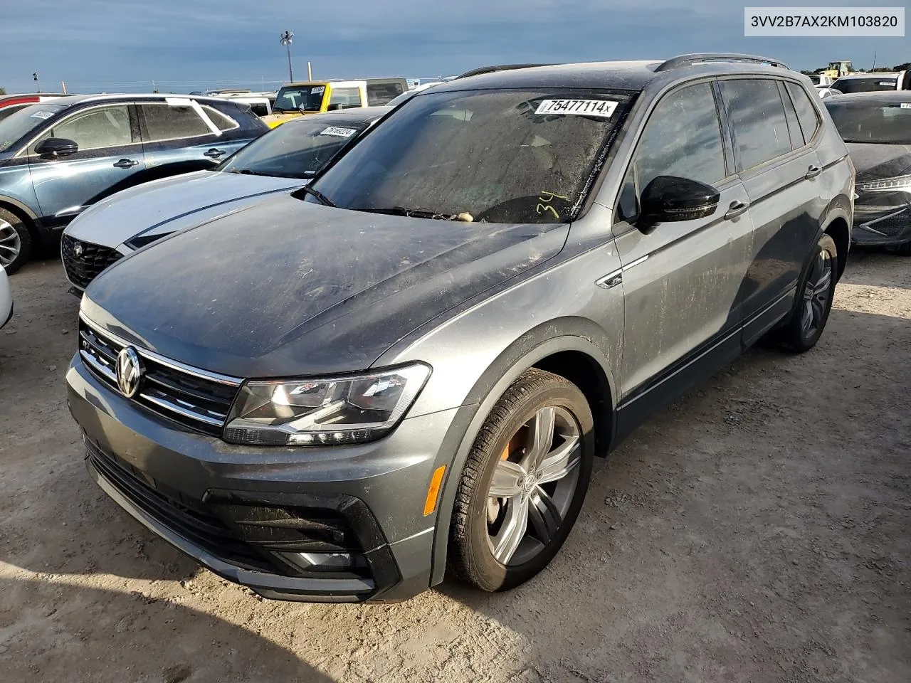 2019 Volkswagen Tiguan Se VIN: 3VV2B7AX2KM103820 Lot: 75477114