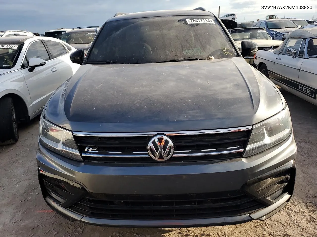 2019 Volkswagen Tiguan Se VIN: 3VV2B7AX2KM103820 Lot: 75477114