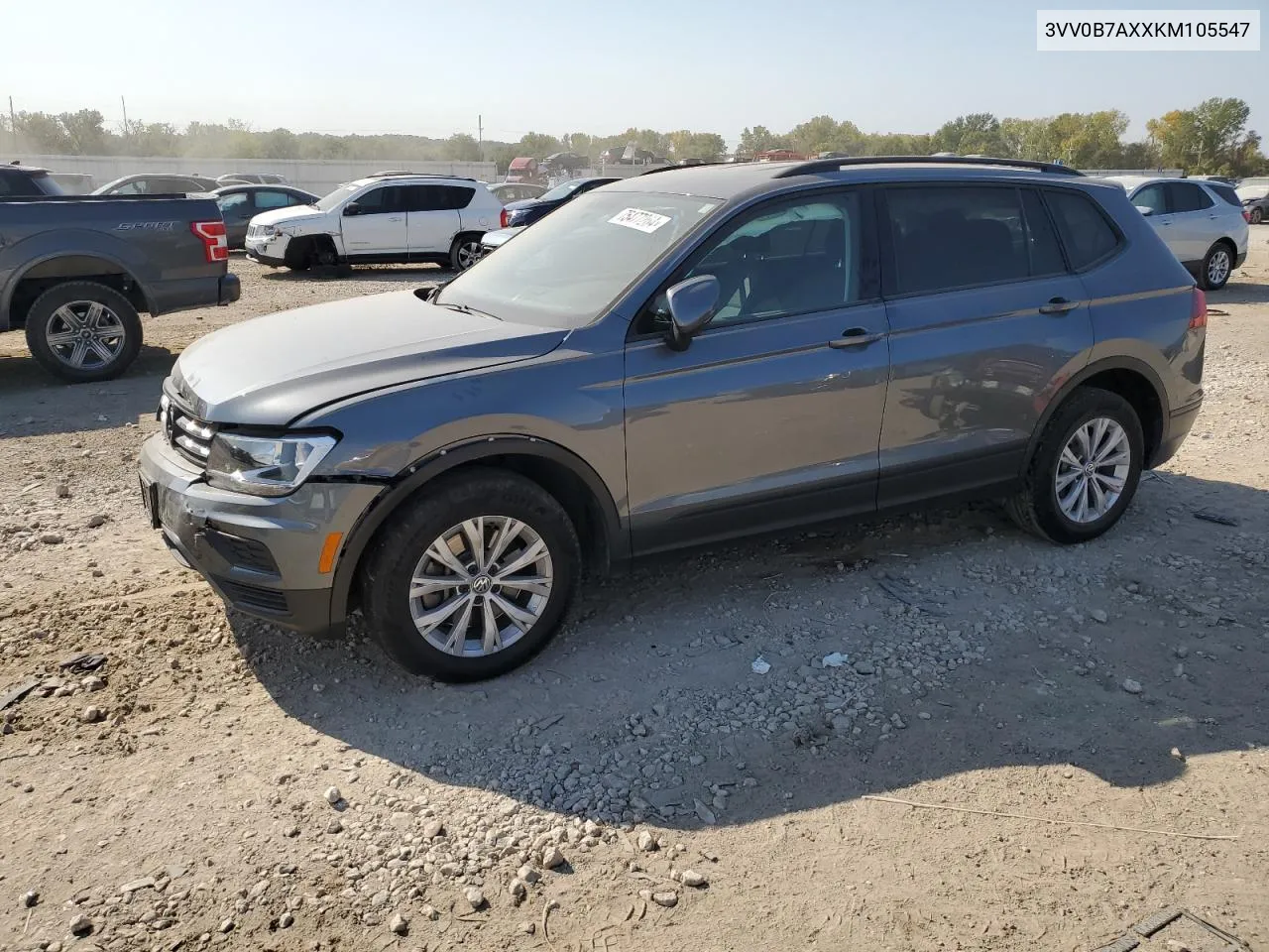 2019 Volkswagen Tiguan S VIN: 3VV0B7AXXKM105547 Lot: 75477264