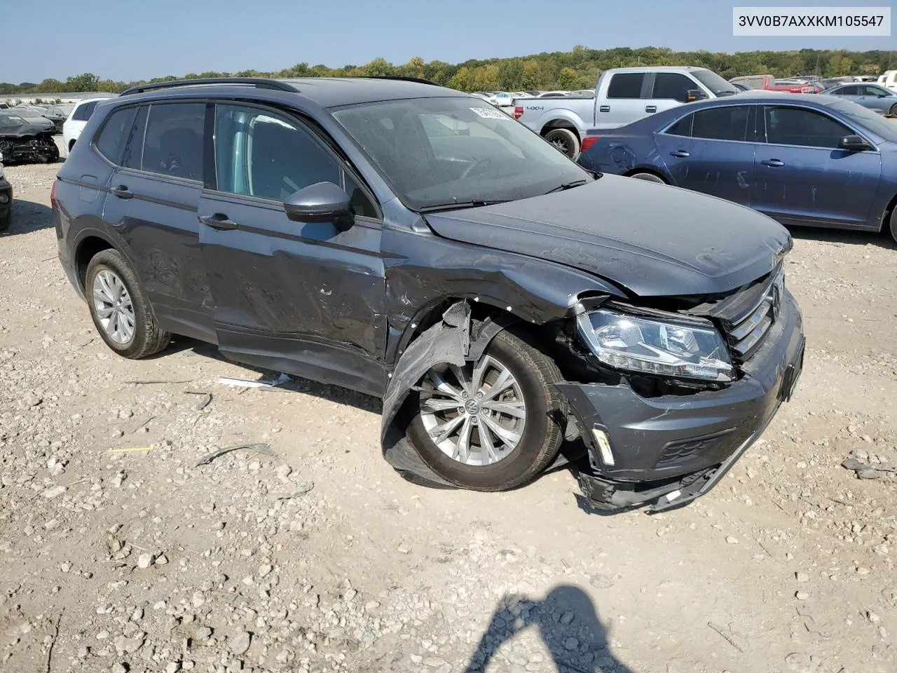 2019 Volkswagen Tiguan S VIN: 3VV0B7AXXKM105547 Lot: 75477264