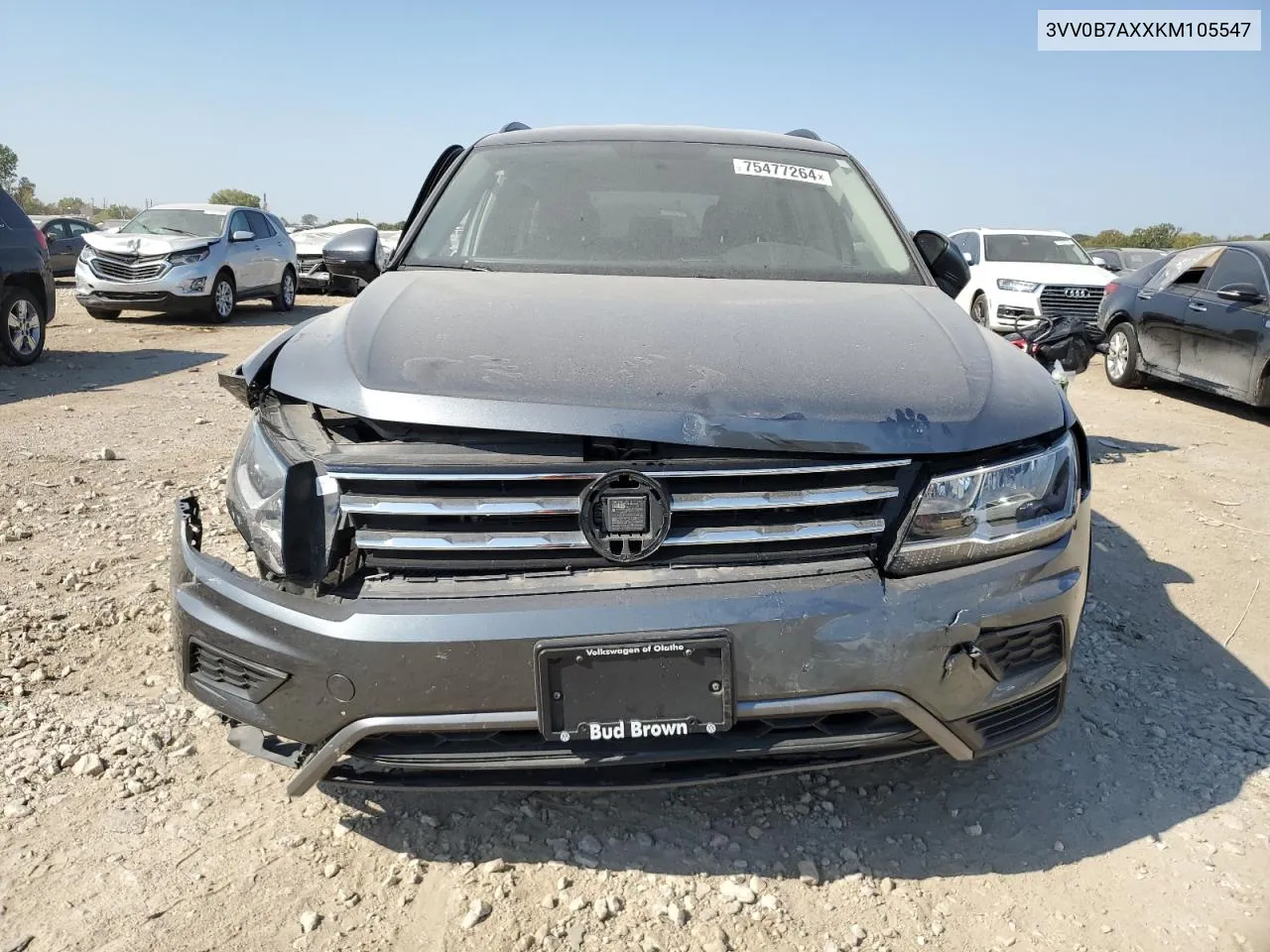 2019 Volkswagen Tiguan S VIN: 3VV0B7AXXKM105547 Lot: 75477264