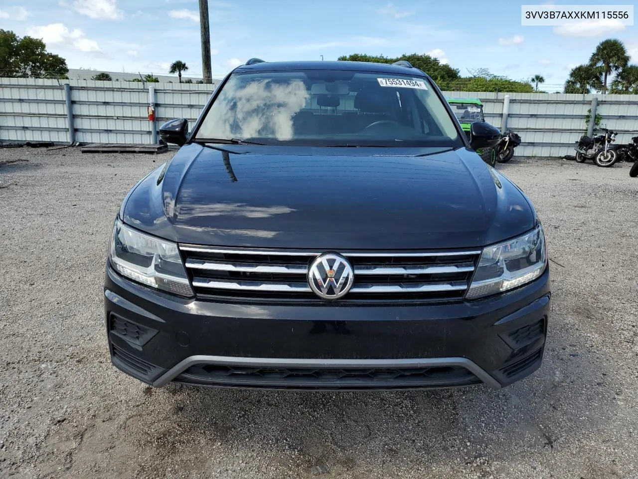 2019 Volkswagen Tiguan Se VIN: 3VV3B7AXXKM115556 Lot: 75531494