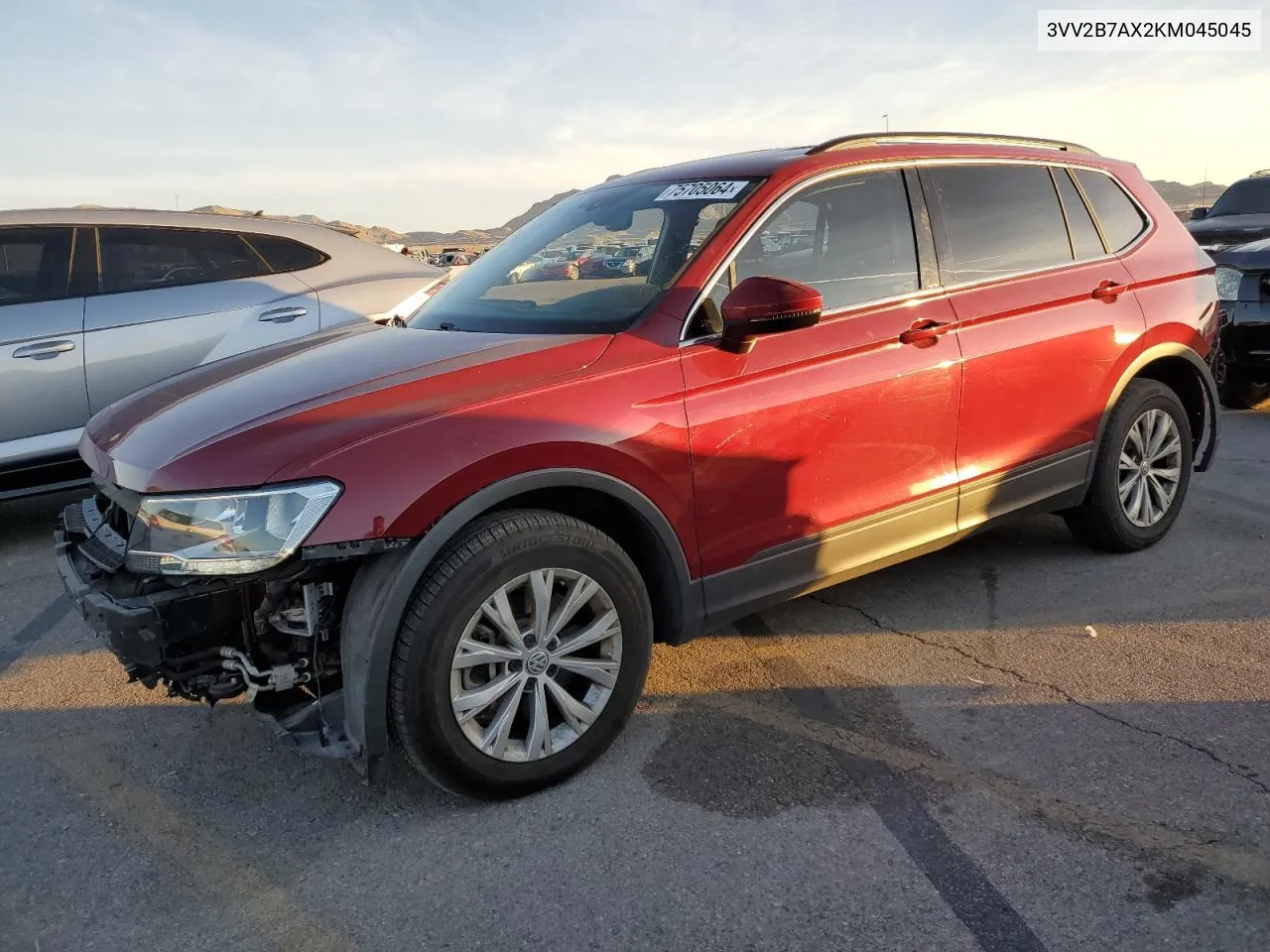 2019 Volkswagen Tiguan Se VIN: 3VV2B7AX2KM045045 Lot: 75705064