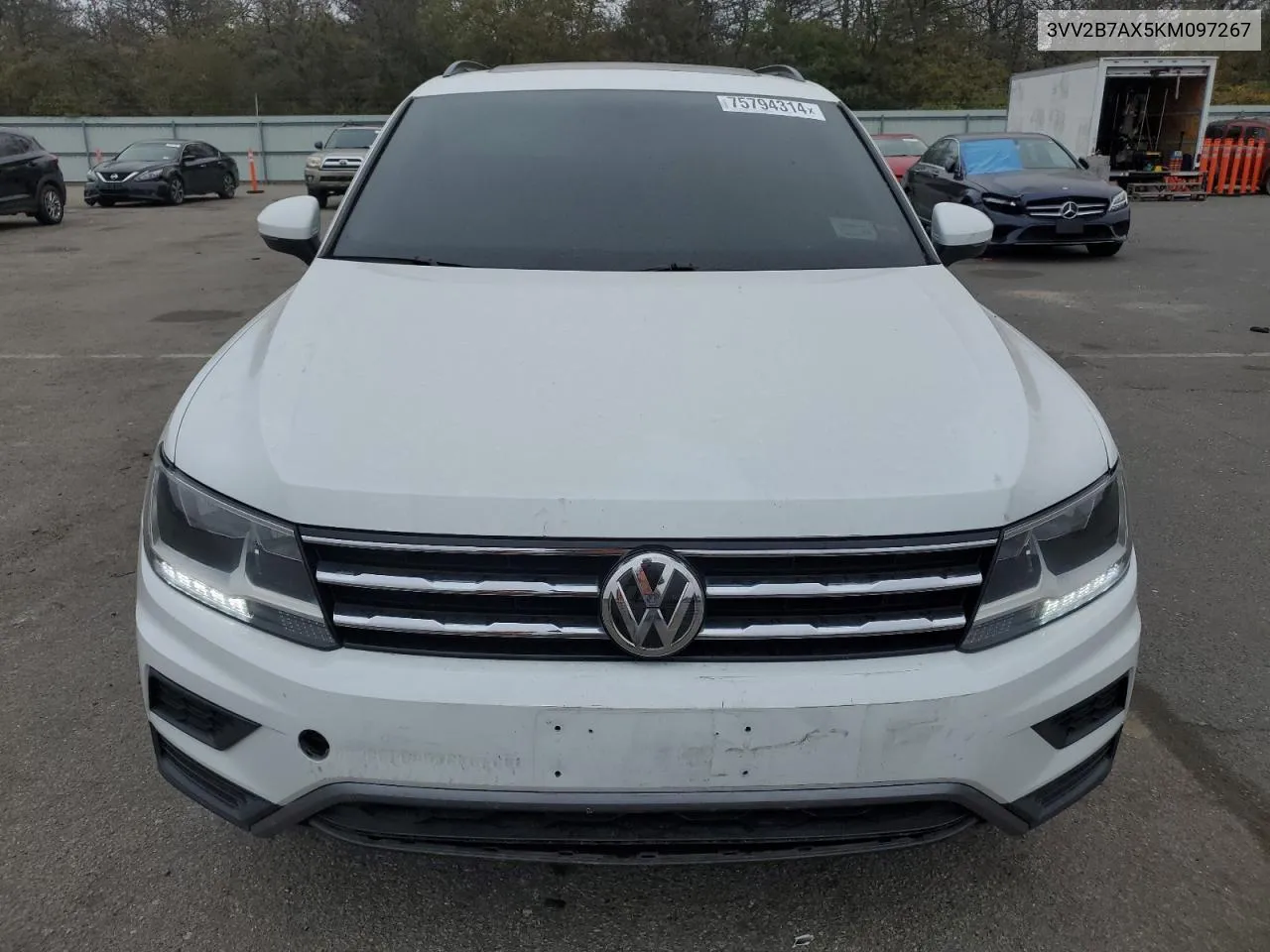 2019 Volkswagen Tiguan Se VIN: 3VV2B7AX5KM097267 Lot: 75794314