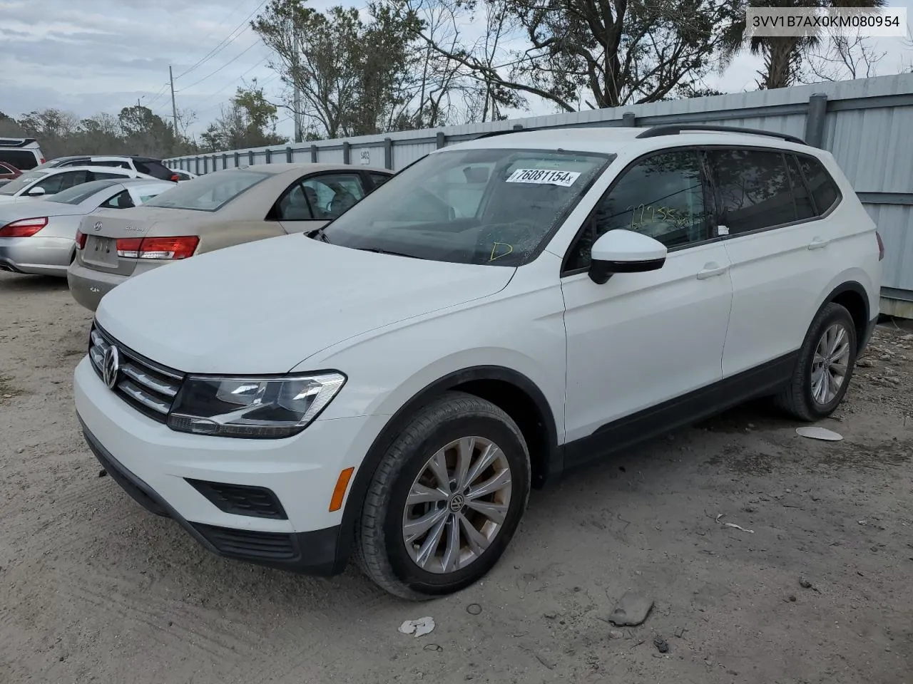 2019 Volkswagen Tiguan S VIN: 3VV1B7AX0KM080954 Lot: 76081154