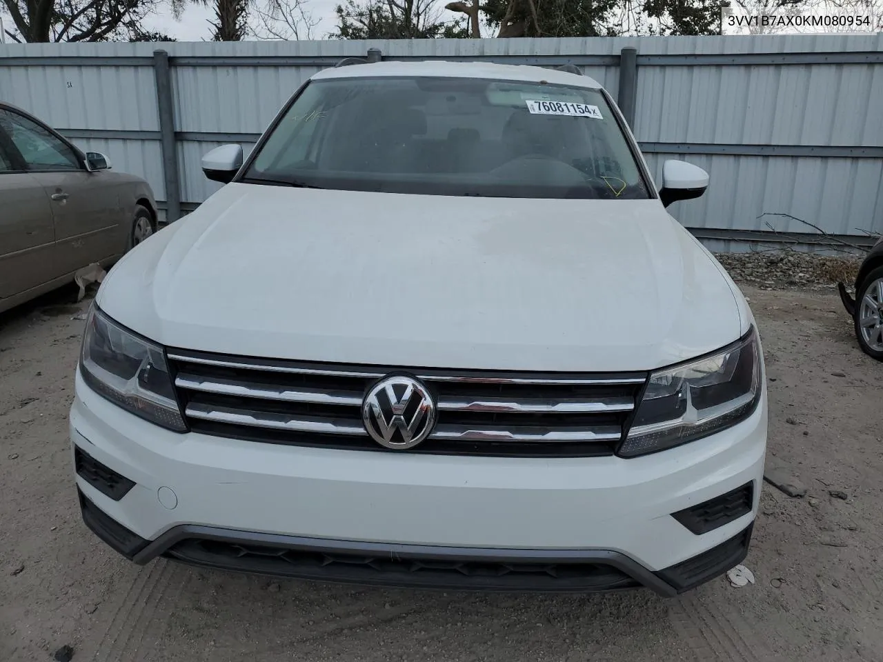 2019 Volkswagen Tiguan S VIN: 3VV1B7AX0KM080954 Lot: 76081154