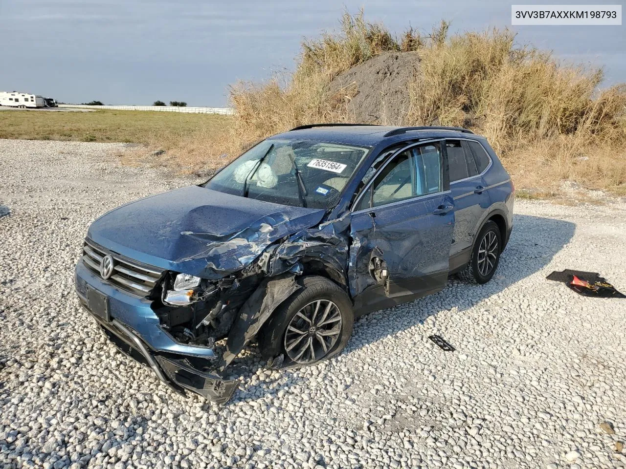 2019 Volkswagen Tiguan Se VIN: 3VV3B7AXXKM198793 Lot: 76351564