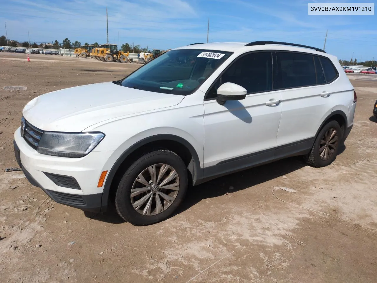 2019 Volkswagen Tiguan S VIN: 3VV0B7AX9KM191210 Lot: 76700204