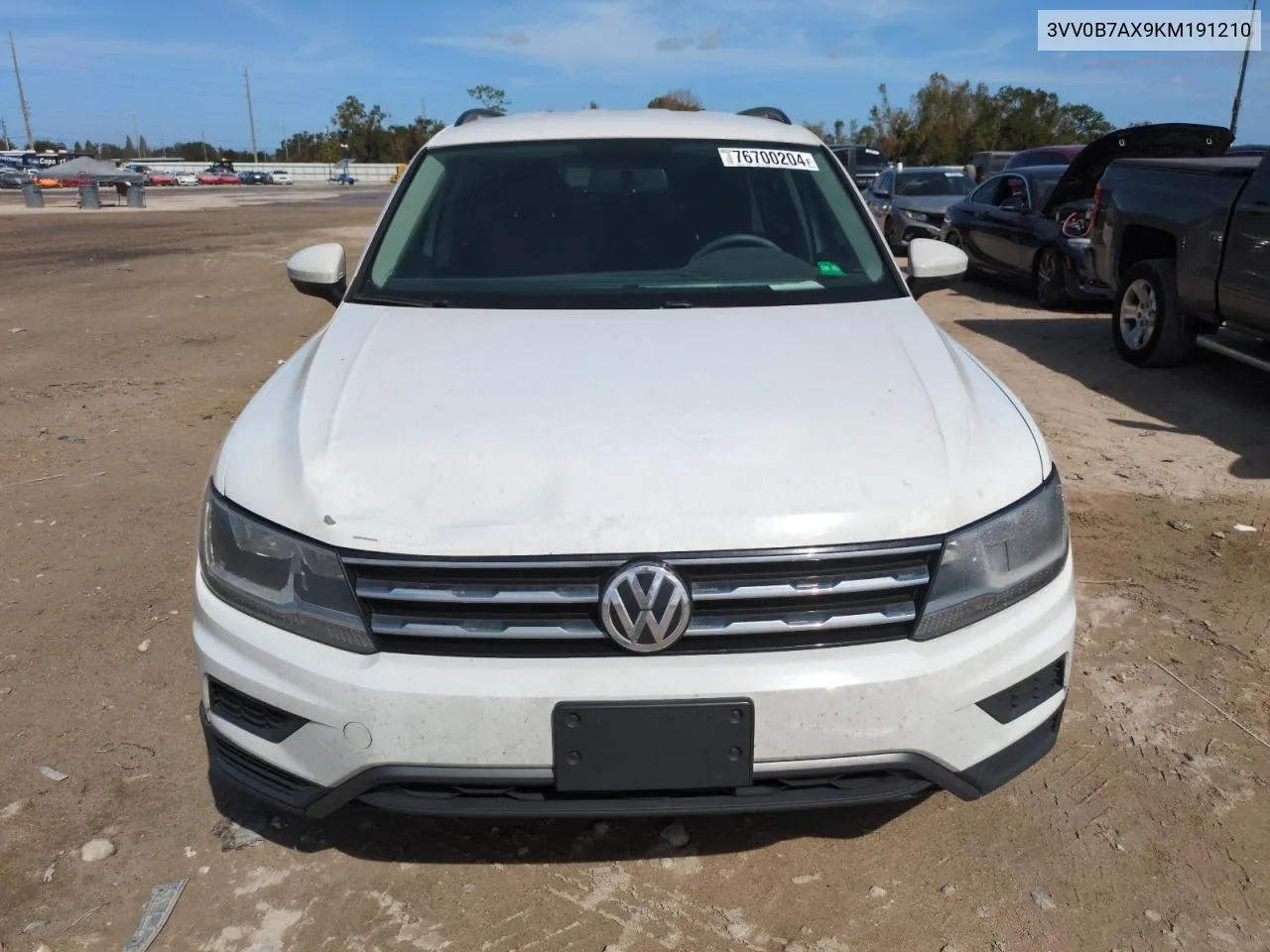 2019 Volkswagen Tiguan S VIN: 3VV0B7AX9KM191210 Lot: 76700204