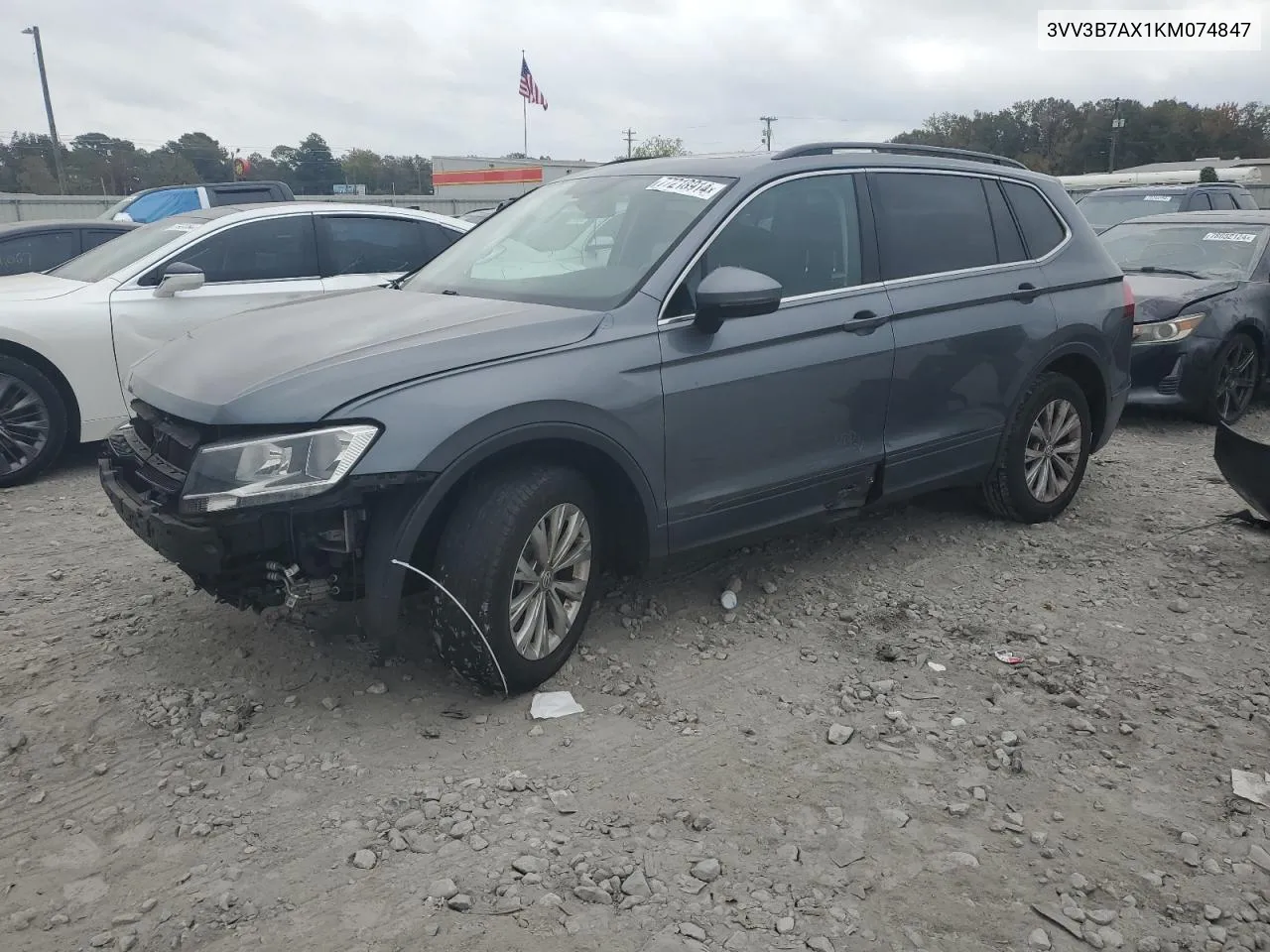 2019 Volkswagen Tiguan Se VIN: 3VV3B7AX1KM074847 Lot: 77218914