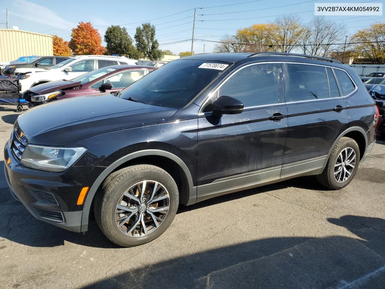 2019 Volkswagen Tiguan Se VIN: 3VV2B7AX4KM054992 Lot: 77570074