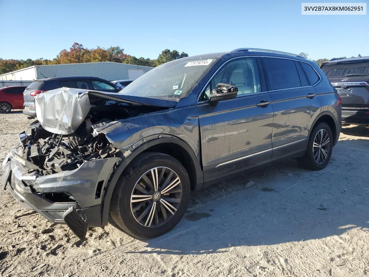 2019 Volkswagen Tiguan Se VIN: 3VV2B7AX8KM062951 Lot: 77975014