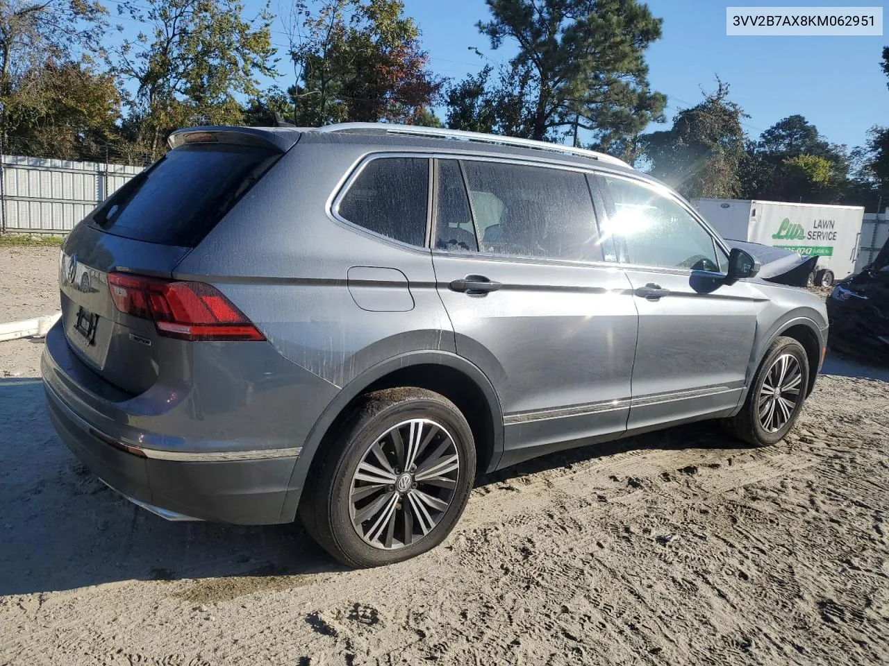 2019 Volkswagen Tiguan Se VIN: 3VV2B7AX8KM062951 Lot: 77975014