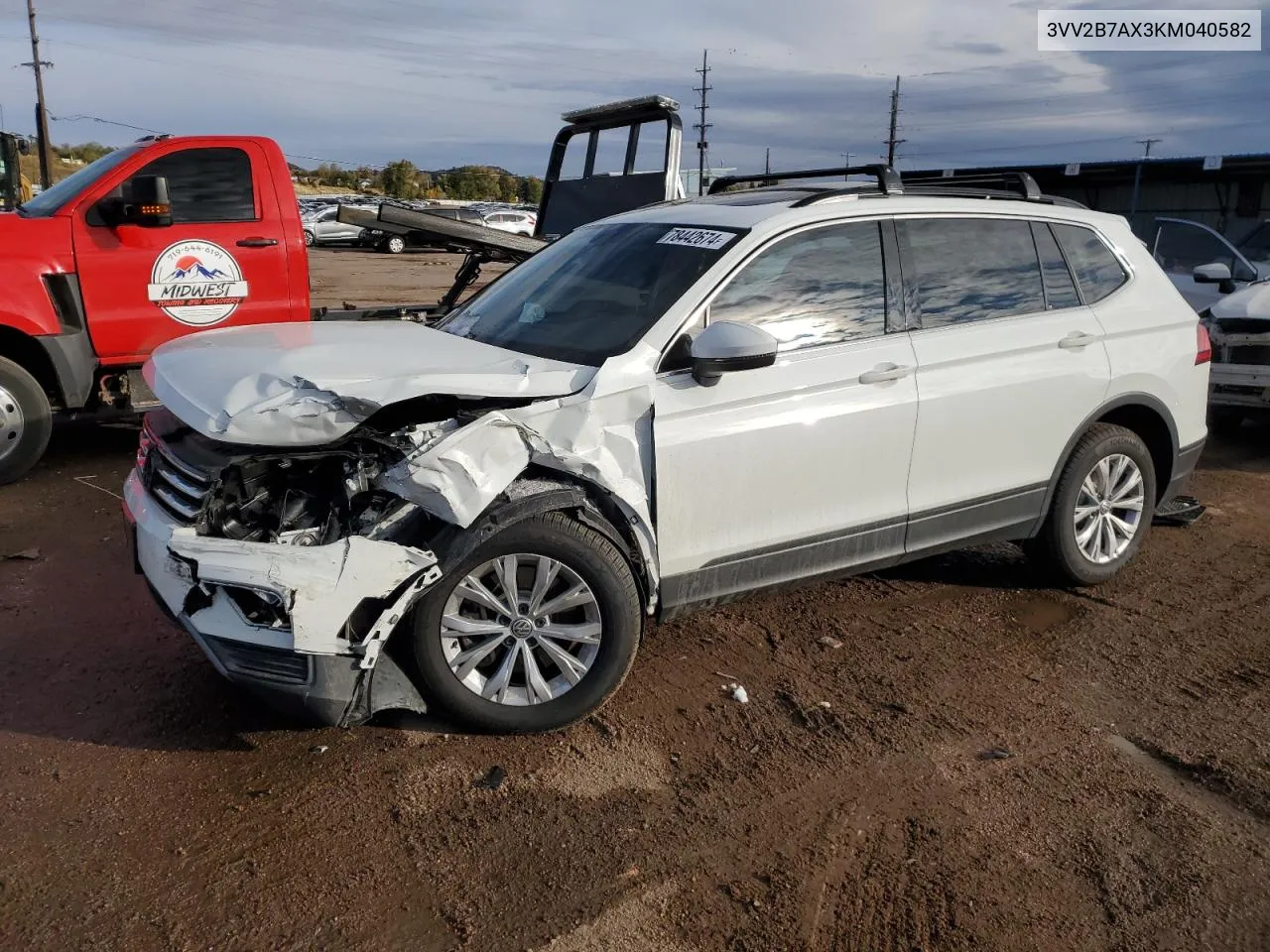 2019 Volkswagen Tiguan Se VIN: 3VV2B7AX3KM040582 Lot: 78442674