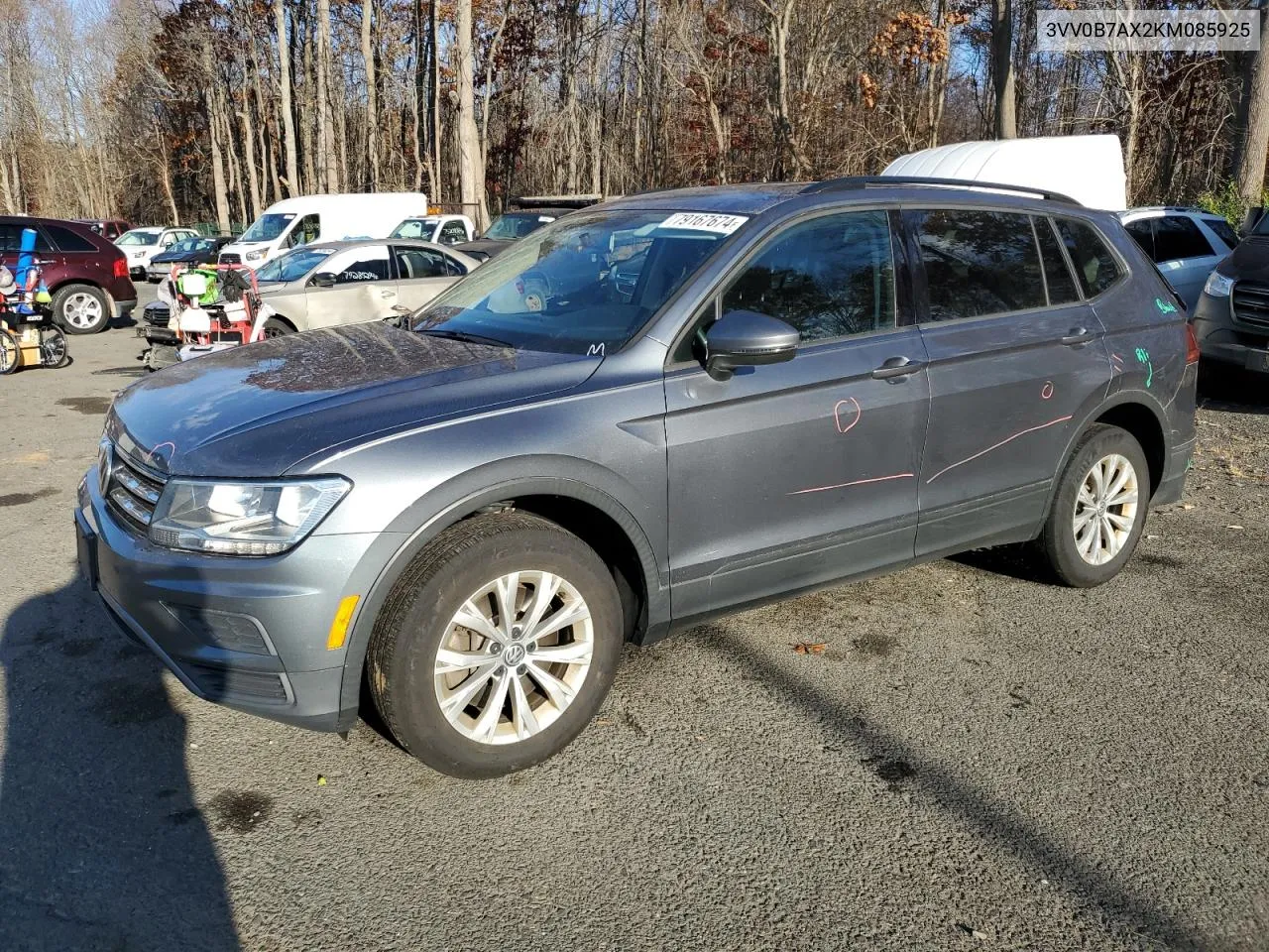 2019 Volkswagen Tiguan S VIN: 3VV0B7AX2KM085925 Lot: 79167674