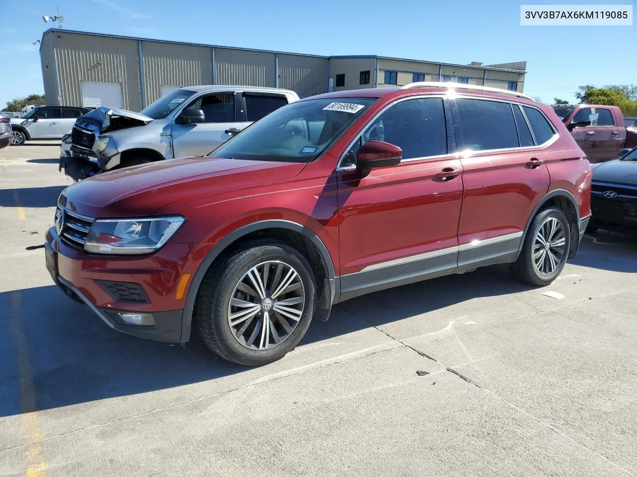 2019 Volkswagen Tiguan Se VIN: 3VV3B7AX6KM119085 Lot: 80169994