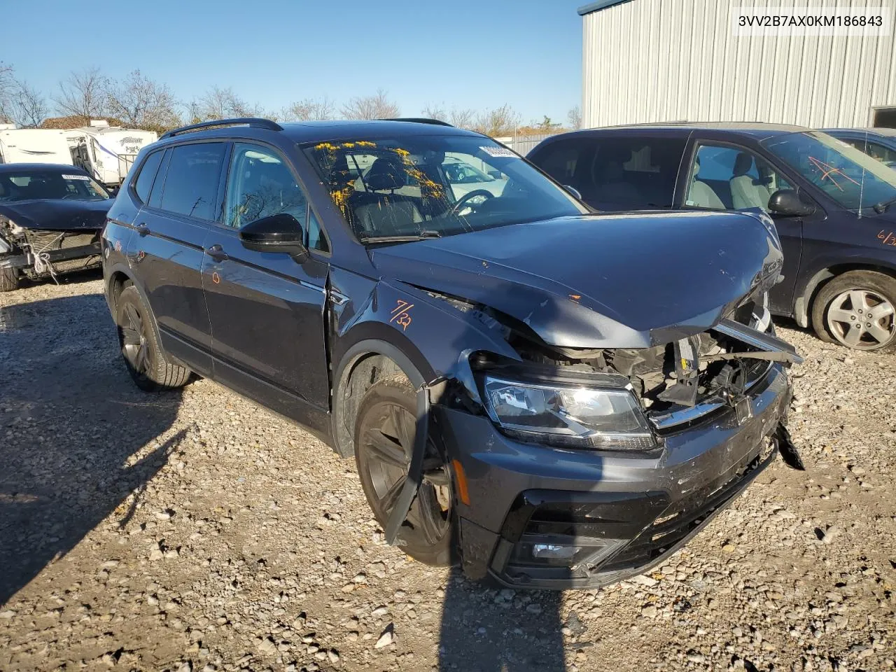 2019 Volkswagen Tiguan Se VIN: 3VV2B7AX0KM186843 Lot: 80350524