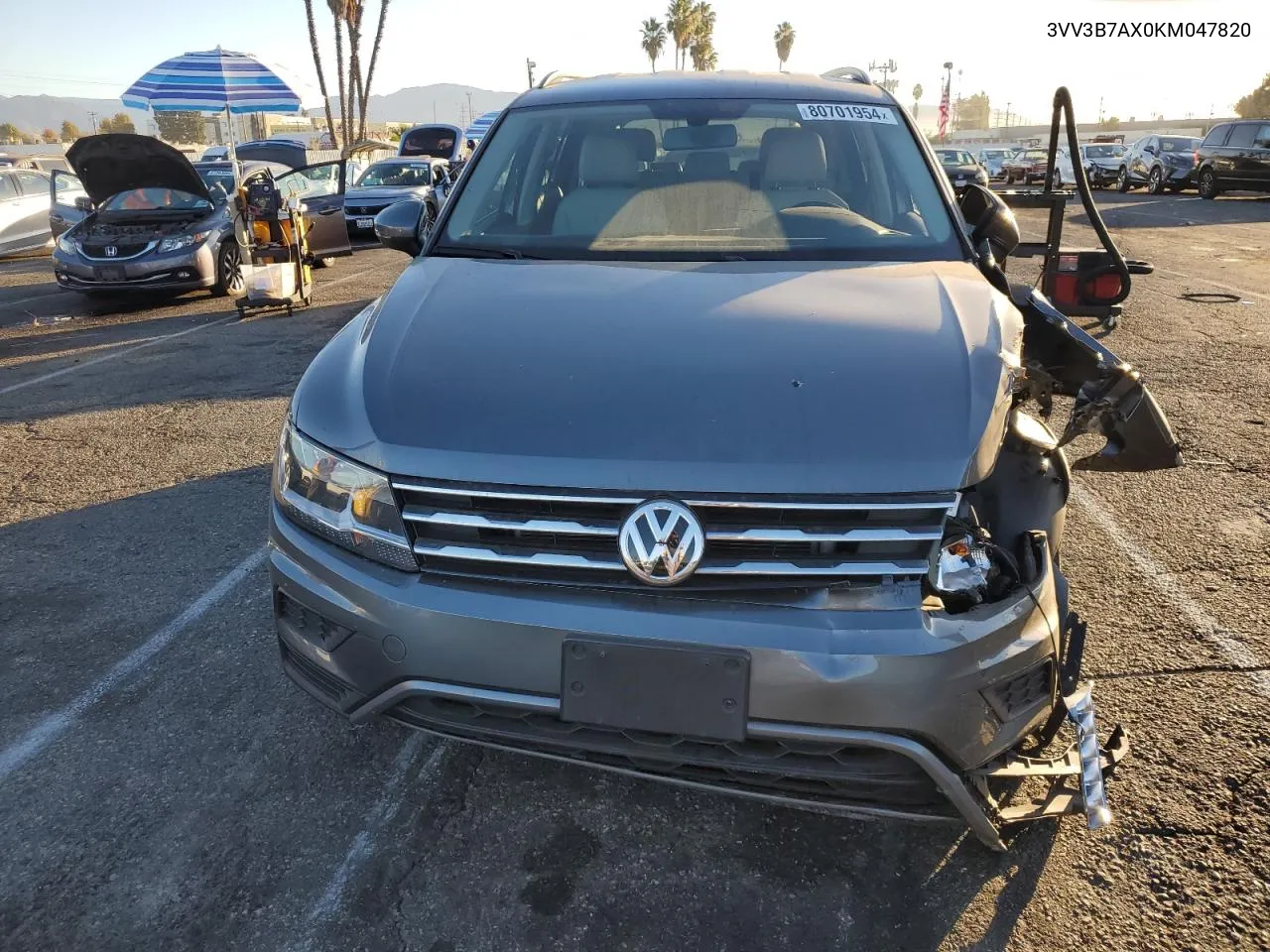 2019 Volkswagen Tiguan Se VIN: 3VV3B7AX0KM047820 Lot: 80701954