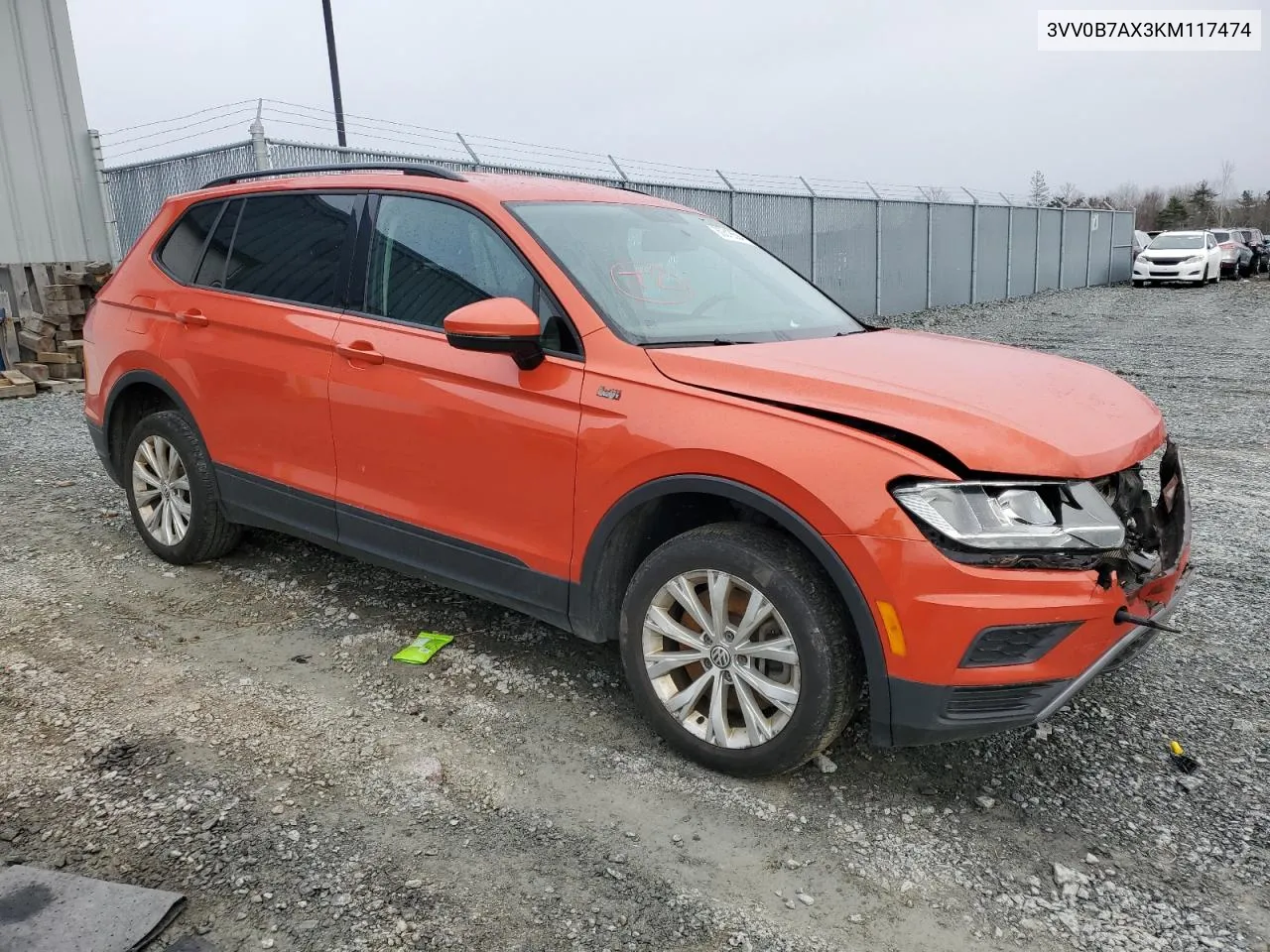 2019 Volkswagen Tiguan S VIN: 3VV0B7AX3KM117474 Lot: 80818594