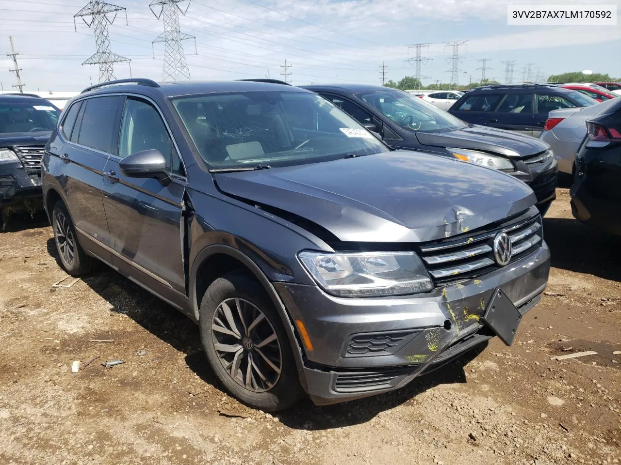 2020 Volkswagen Tiguan Se VIN: 3VV2B7AX7LM170592 Lot: 54043314