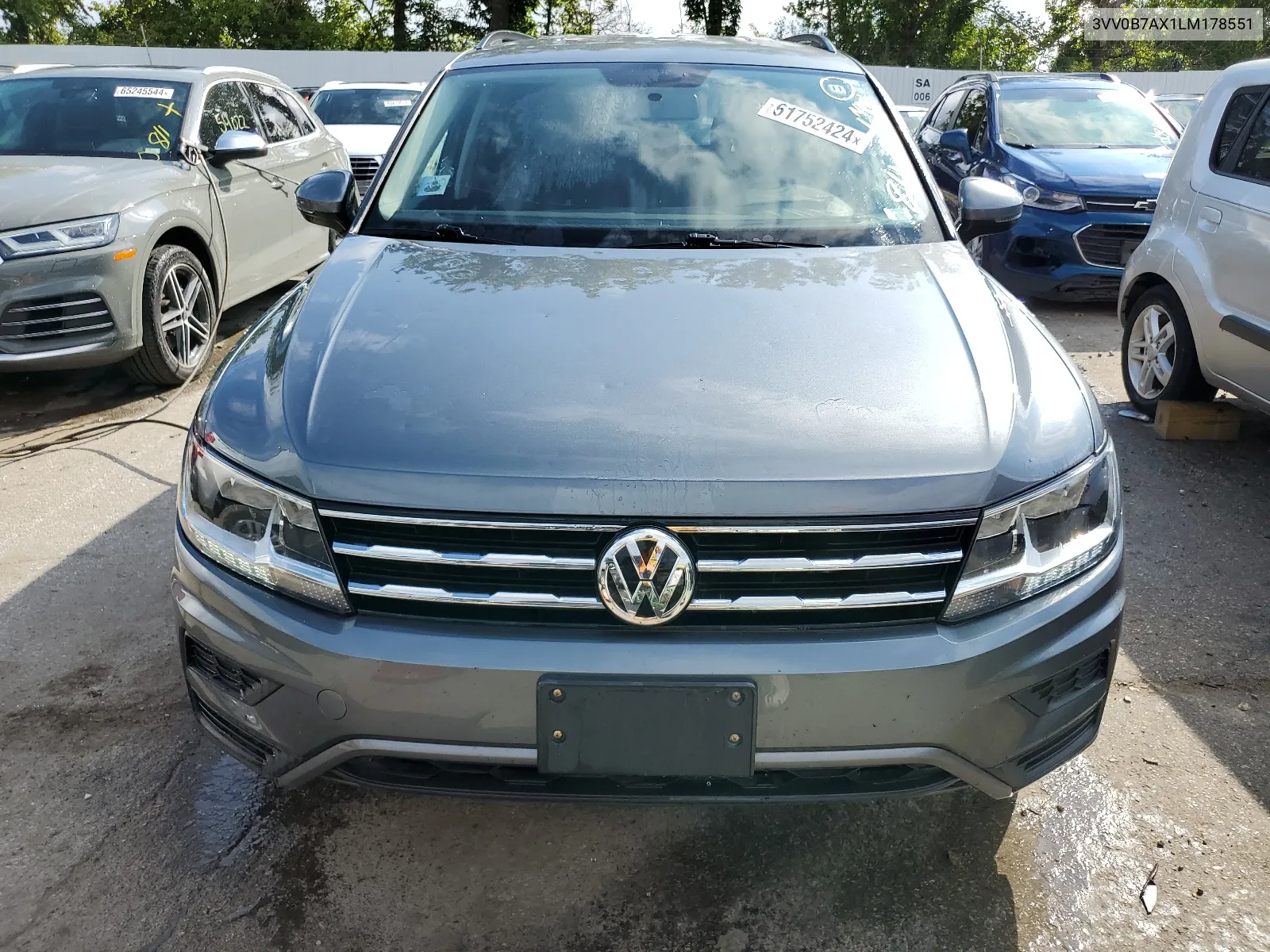 2020 Volkswagen Tiguan S VIN: 3VV0B7AX1LM178551 Lot: 61752424