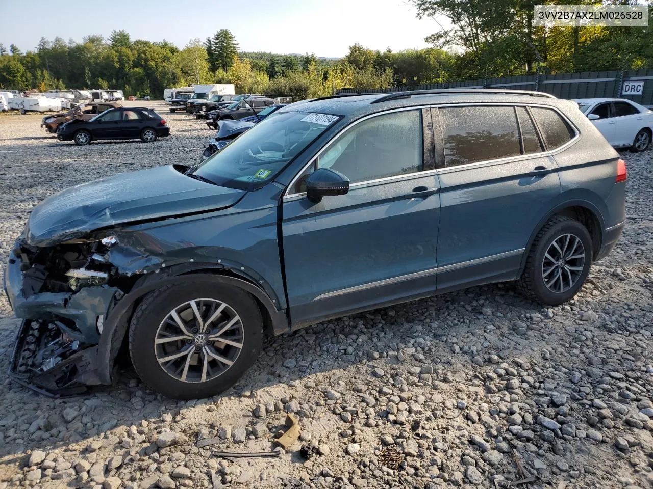 2020 Volkswagen Tiguan Se VIN: 3VV2B7AX2LM026528 Lot: 71107194