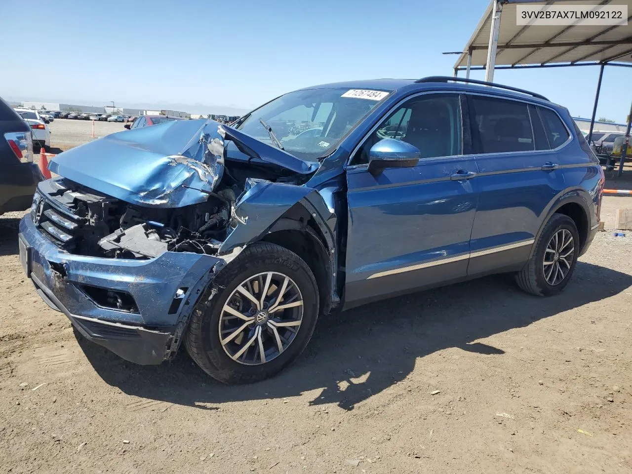 2020 Volkswagen Tiguan Se VIN: 3VV2B7AX7LM092122 Lot: 71267484